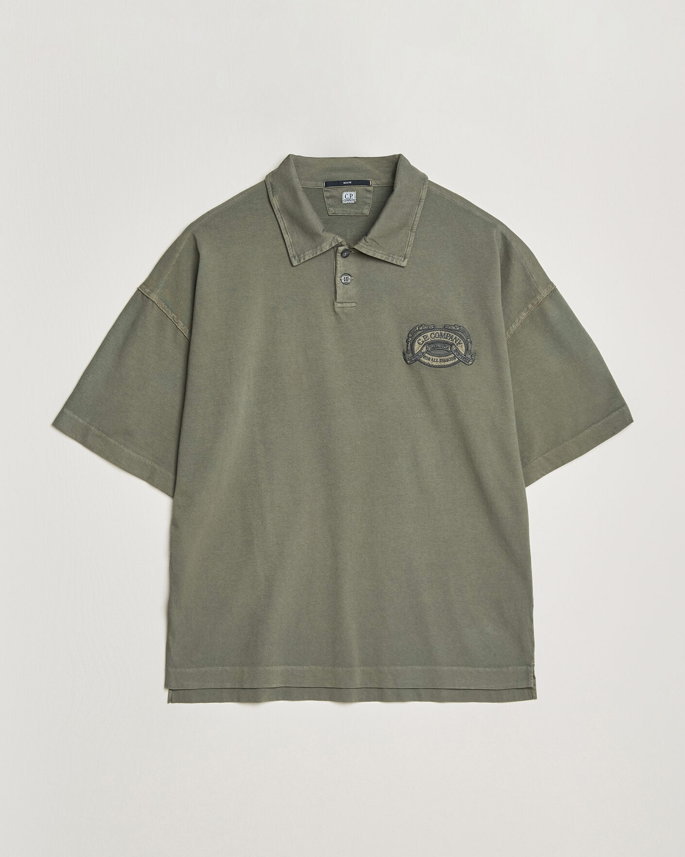 Herr | Pikéer | C.P. Company | Boxy Fit Cotton Logo Polo Dark Green