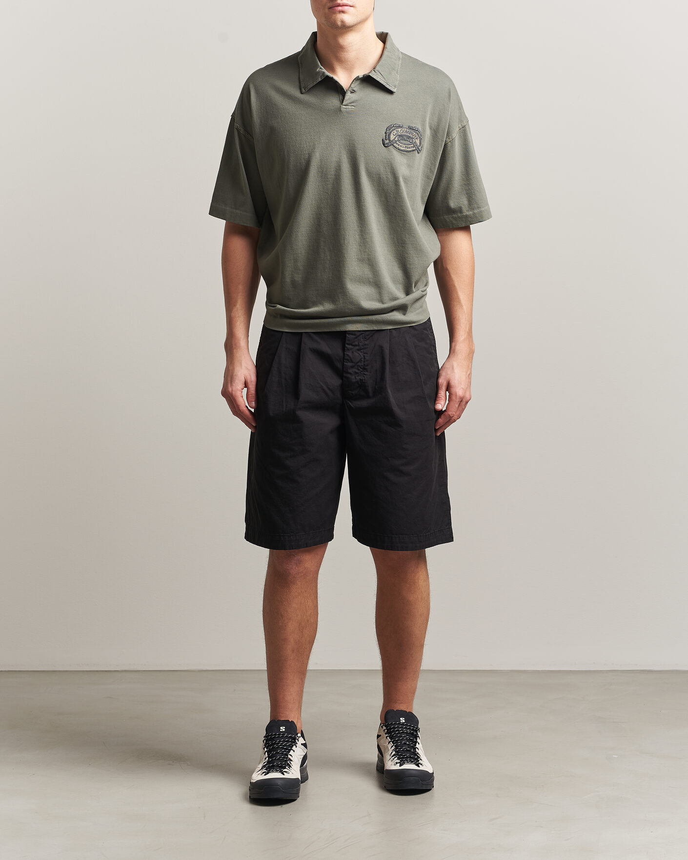 Herr | Pikéer | C.P. Company | Boxy Fit Cotton Logo Polo Dark Green