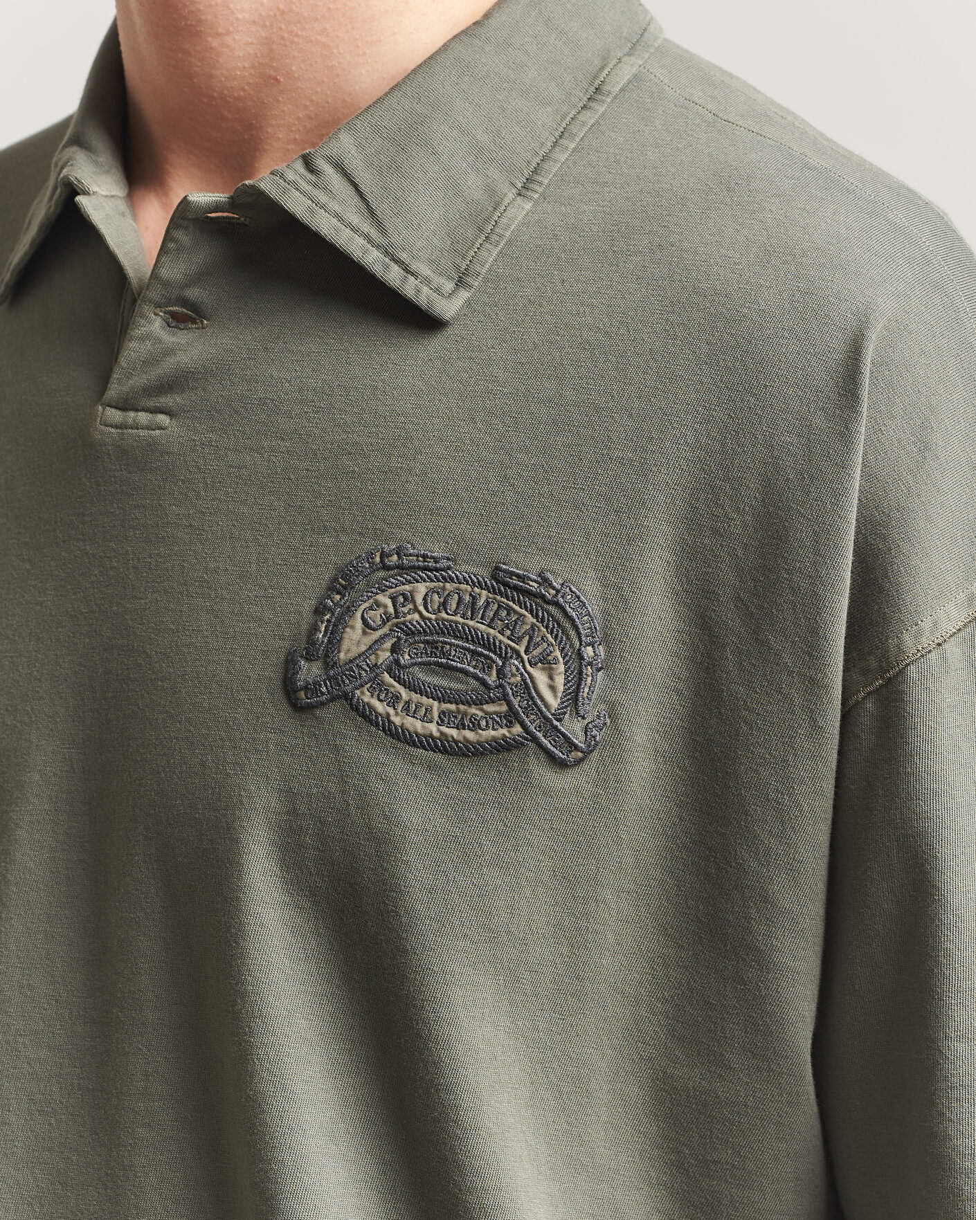 Herr | Pikéer | C.P. Company | Boxy Fit Cotton Logo Polo Dark Green