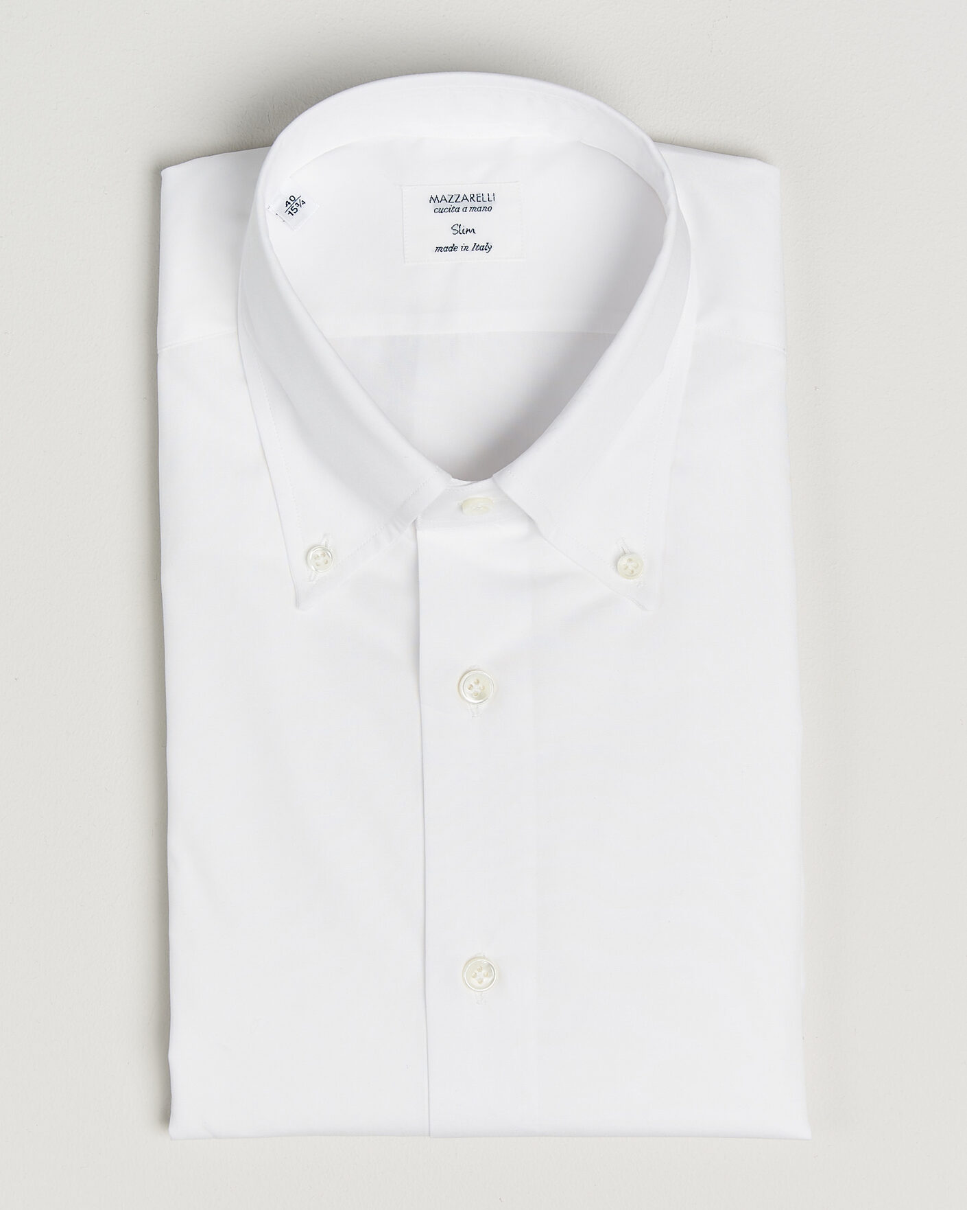 Herr | Skjortor | Mazzarelli | Soft Cotton Button Down Shirt White
