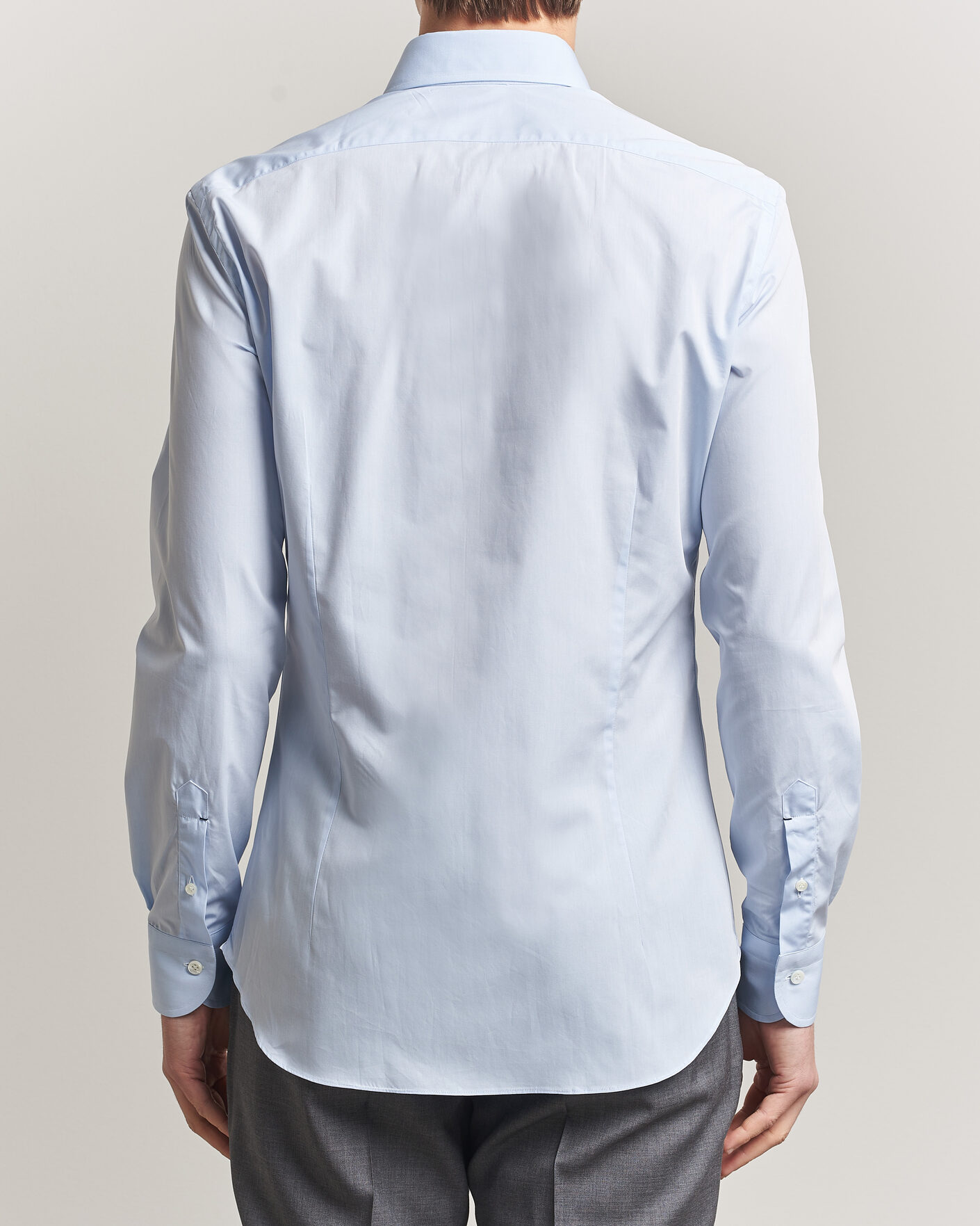 Herr | Skjortor | Mazzarelli | Soft Cotton Button Down Shirt Light Blue