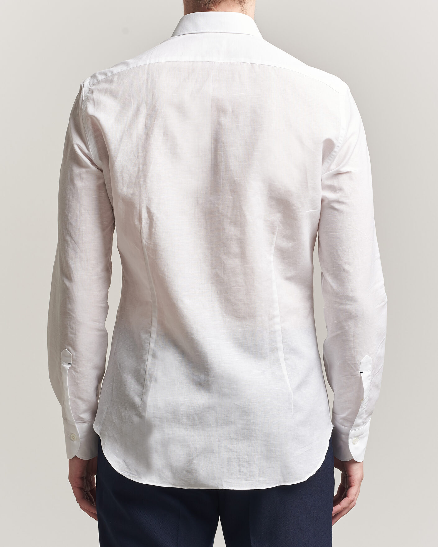 Herr | Skjortor | Mazzarelli | Soft Cotton/Linen Shirt White