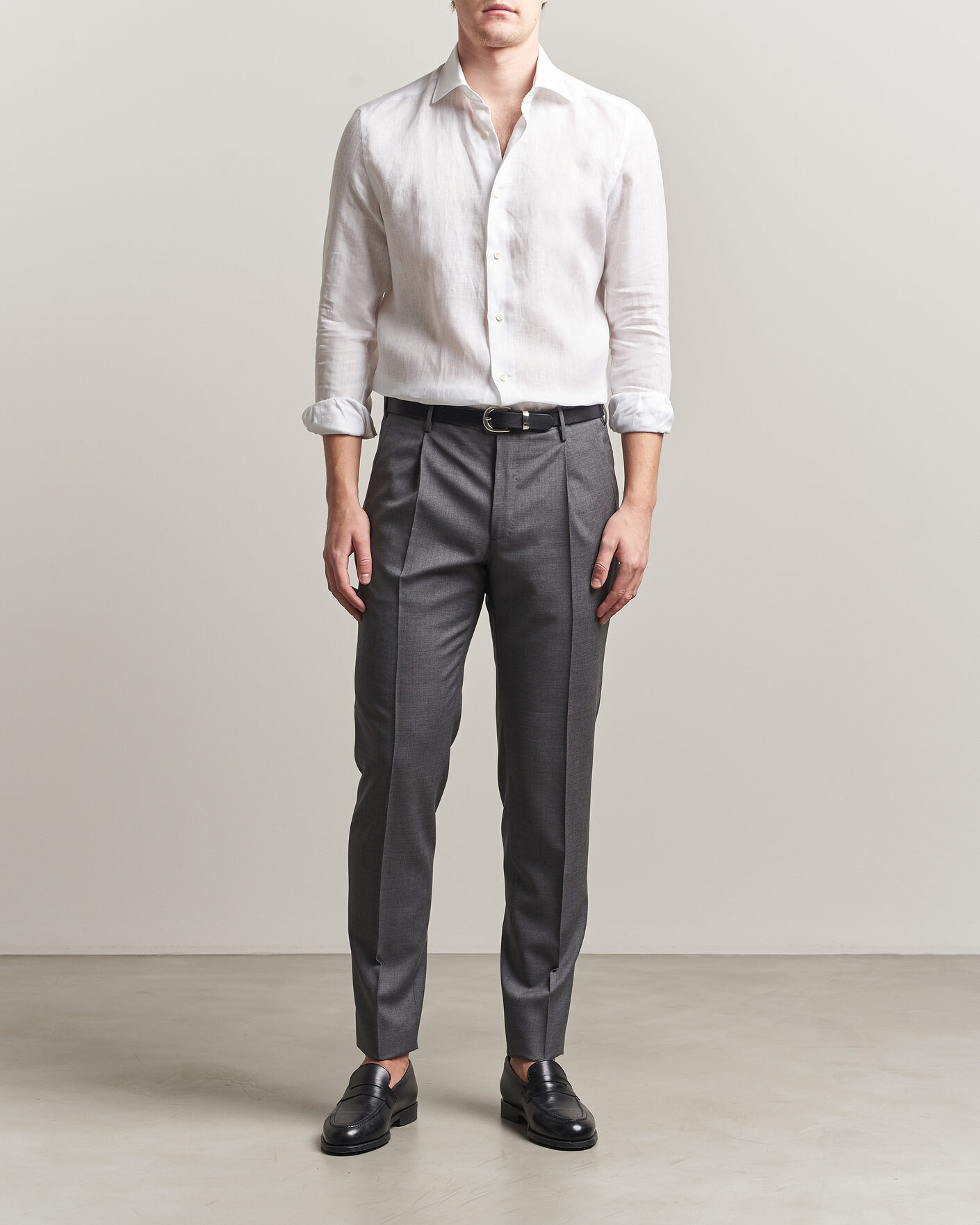 Herr | Skjortor | Mazzarelli | Soft Linen Shirt White