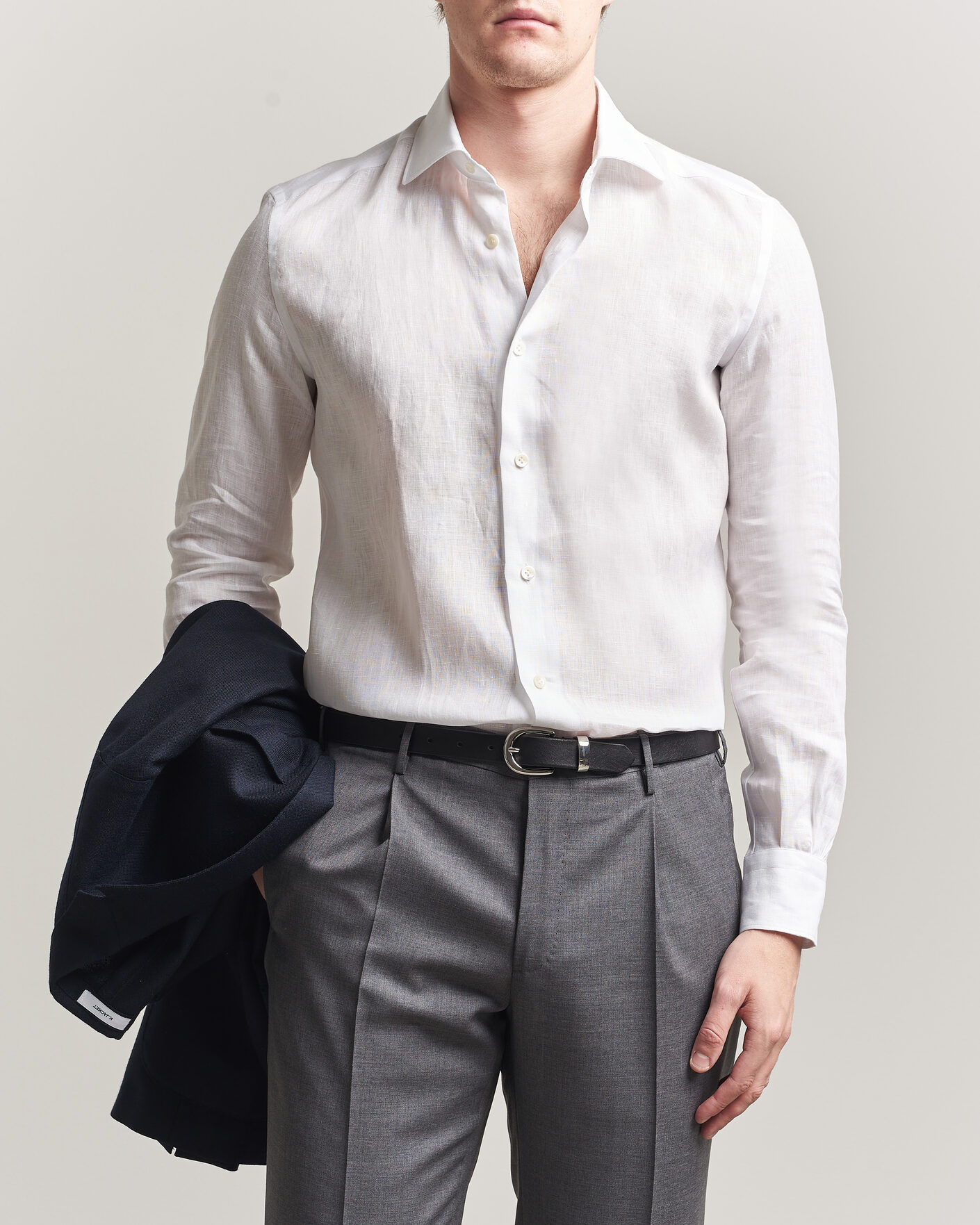 Herr | Skjortor | Mazzarelli | Soft Linen Shirt White