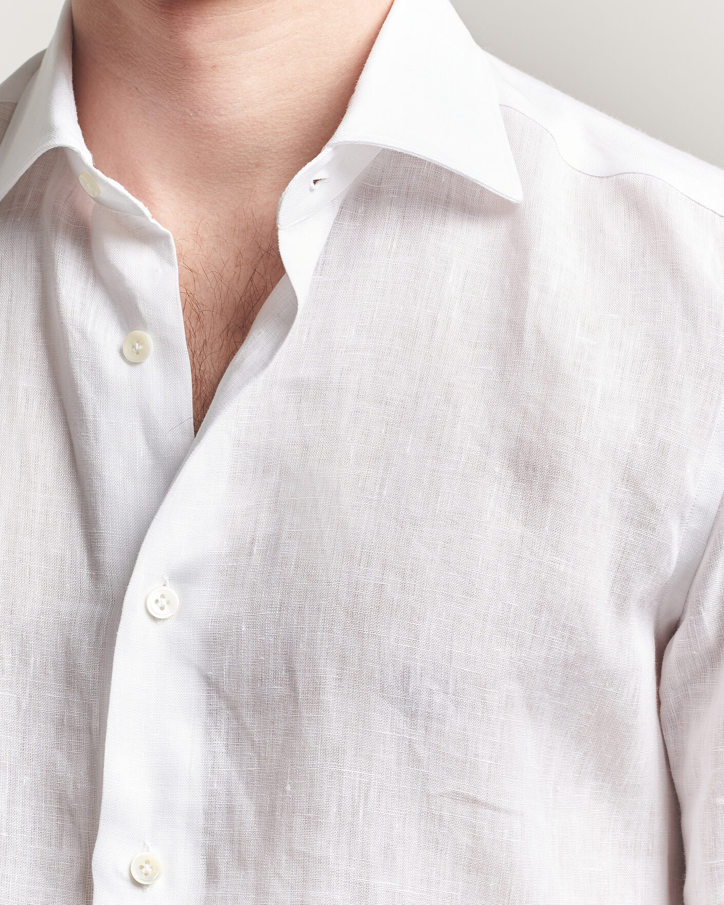 Herr | Skjortor | Mazzarelli | Soft Linen Shirt White