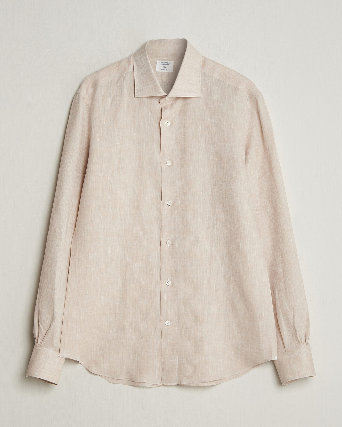 Herr | Skjortor | Mazzarelli | Soft Linen Shirt Beige