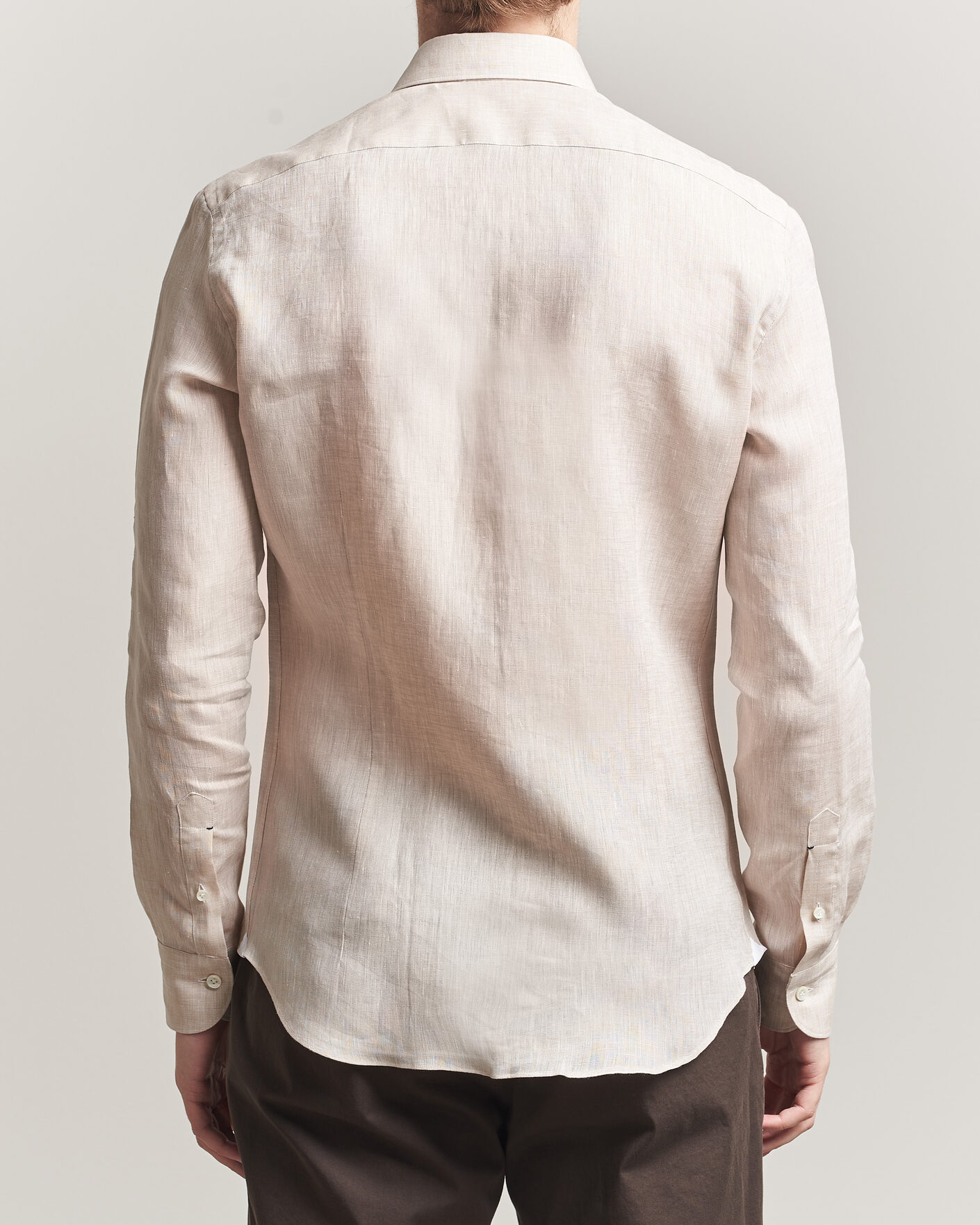 Herr | Skjortor | Mazzarelli | Soft Linen Shirt Beige