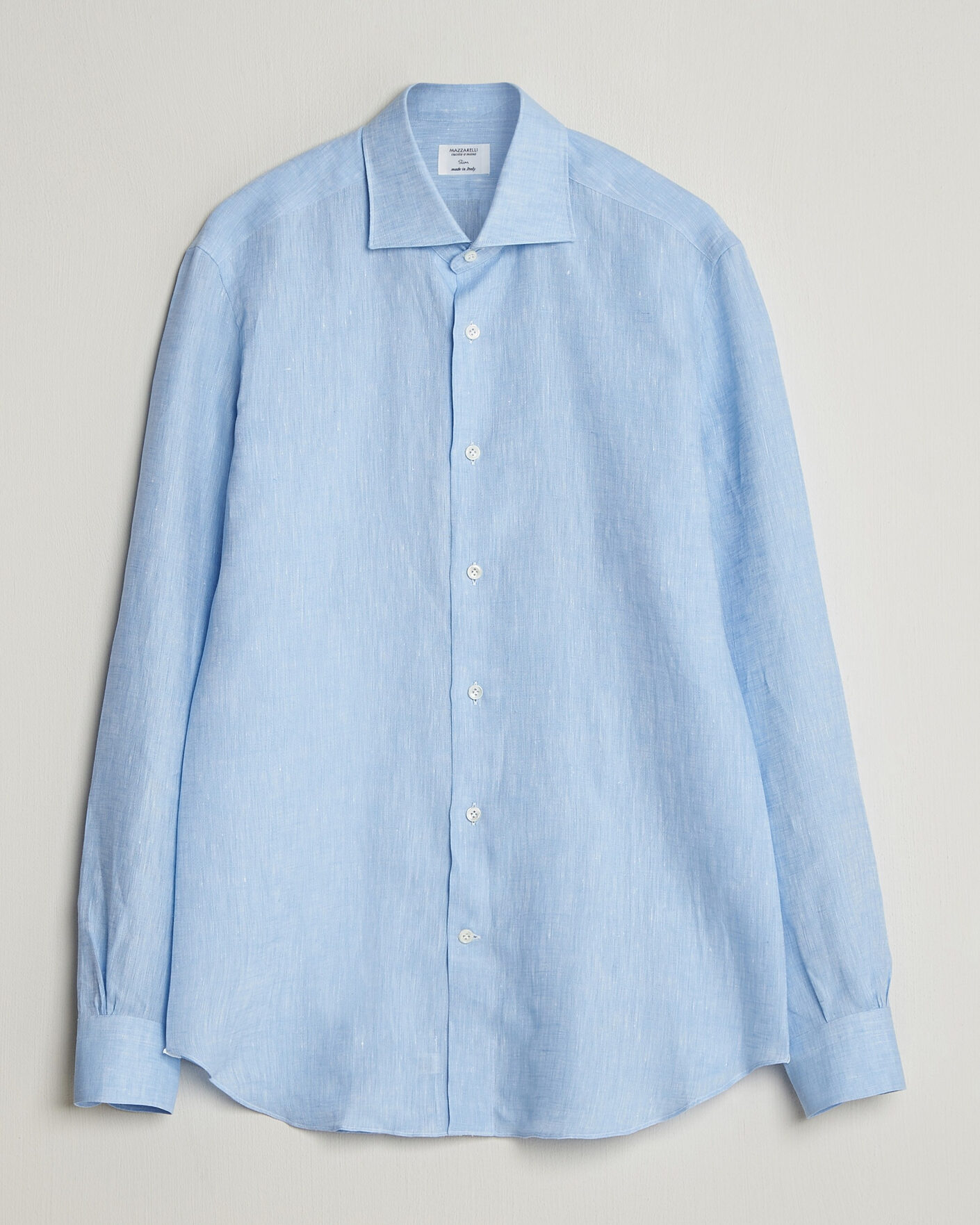 Herr | Skjortor | Mazzarelli | Soft Linen Shirt Light Blue