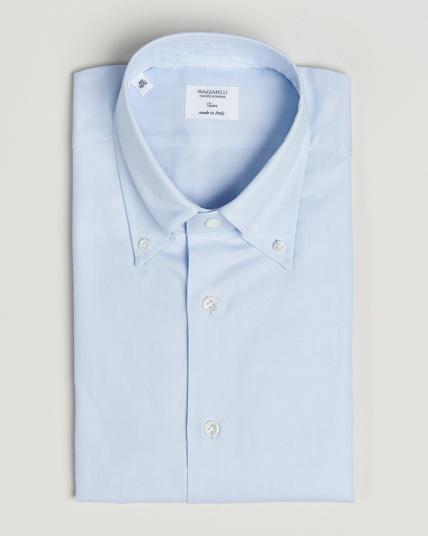 Herr | Skjortor | Mazzarelli | Soft Oxford Button Down Shirt Light Blue
