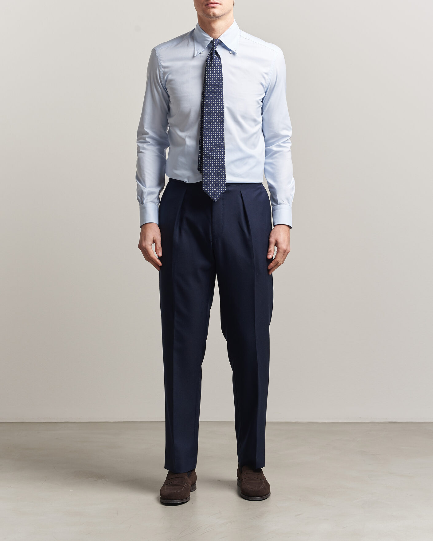 Herr | Skjortor | Mazzarelli | Soft Oxford Button Down Shirt Light Blue