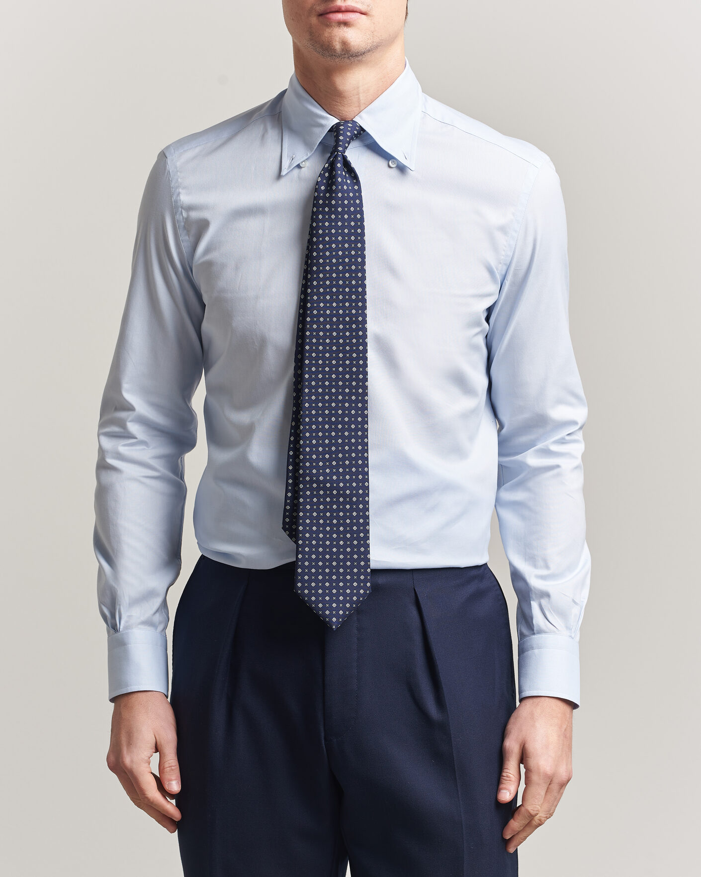 Herr | Skjortor | Mazzarelli | Soft Oxford Button Down Shirt Light Blue