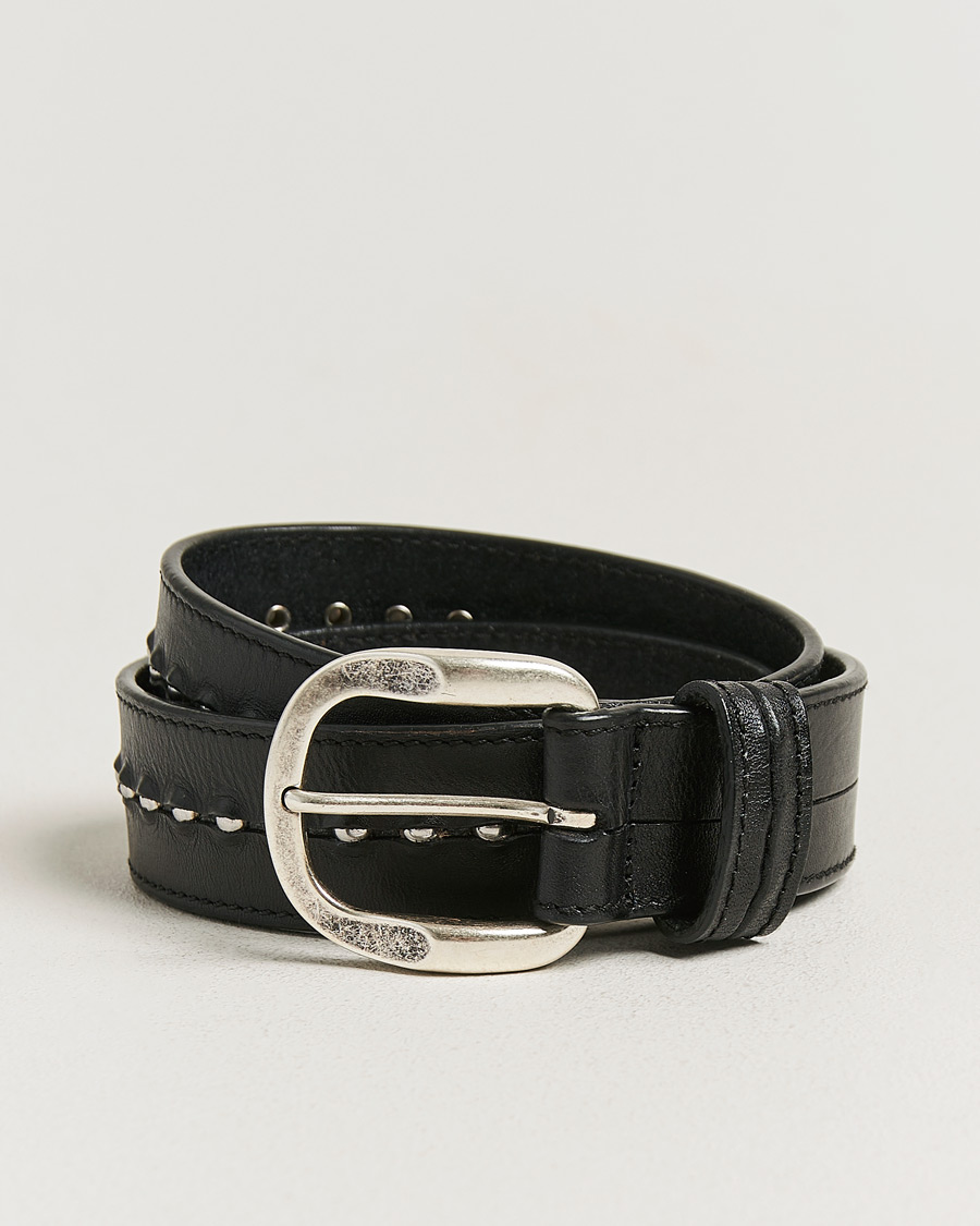 Herr | Bälten | Golden Goose | Studded Leather Belt Black