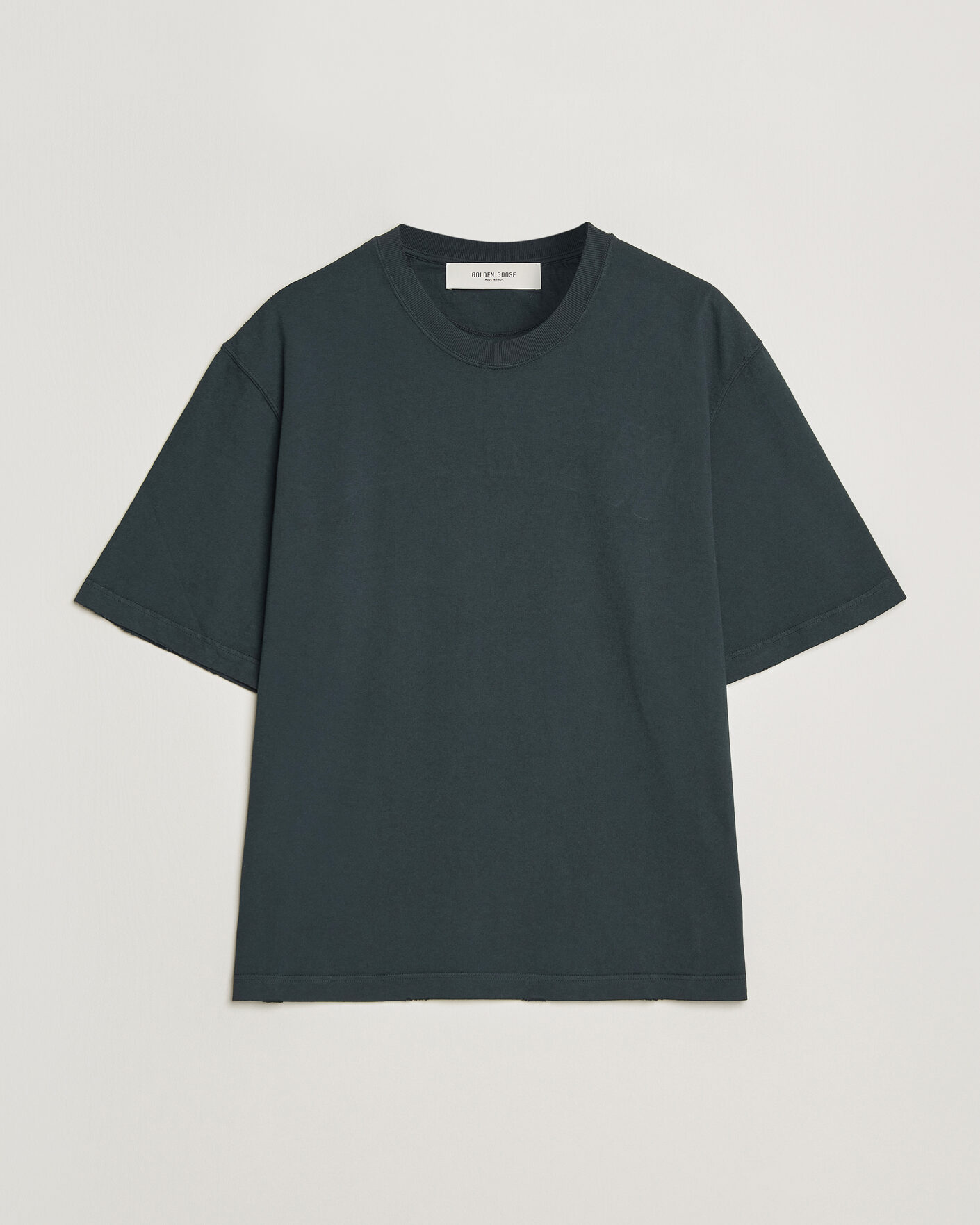 Herr | T-Shirts | Golden Goose | Relaxed Fit Cotton T-Shirt Washed Black