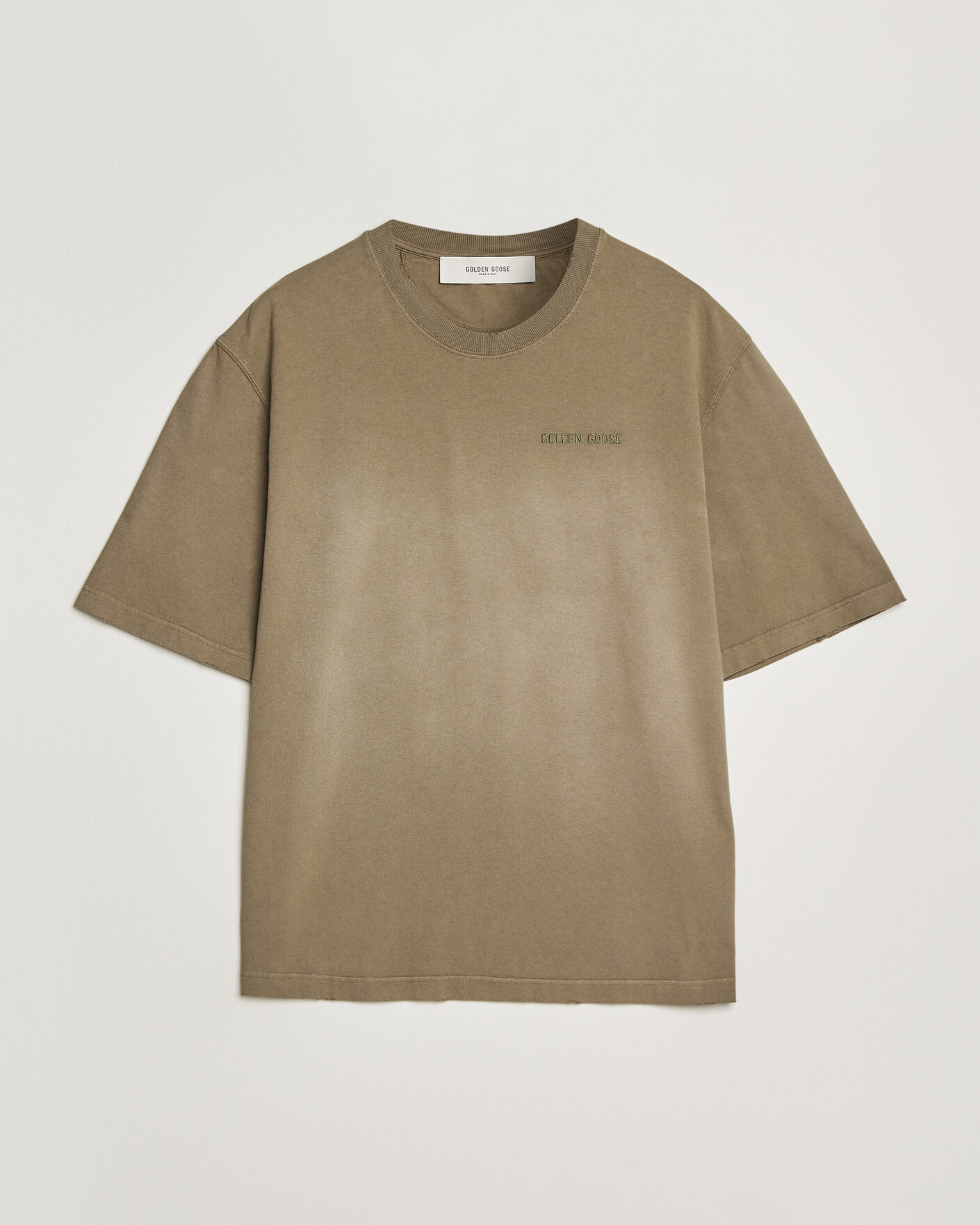 Herr | T-Shirts | Golden Goose | Journey Dyed Cotton T-Shirt Washed Beige