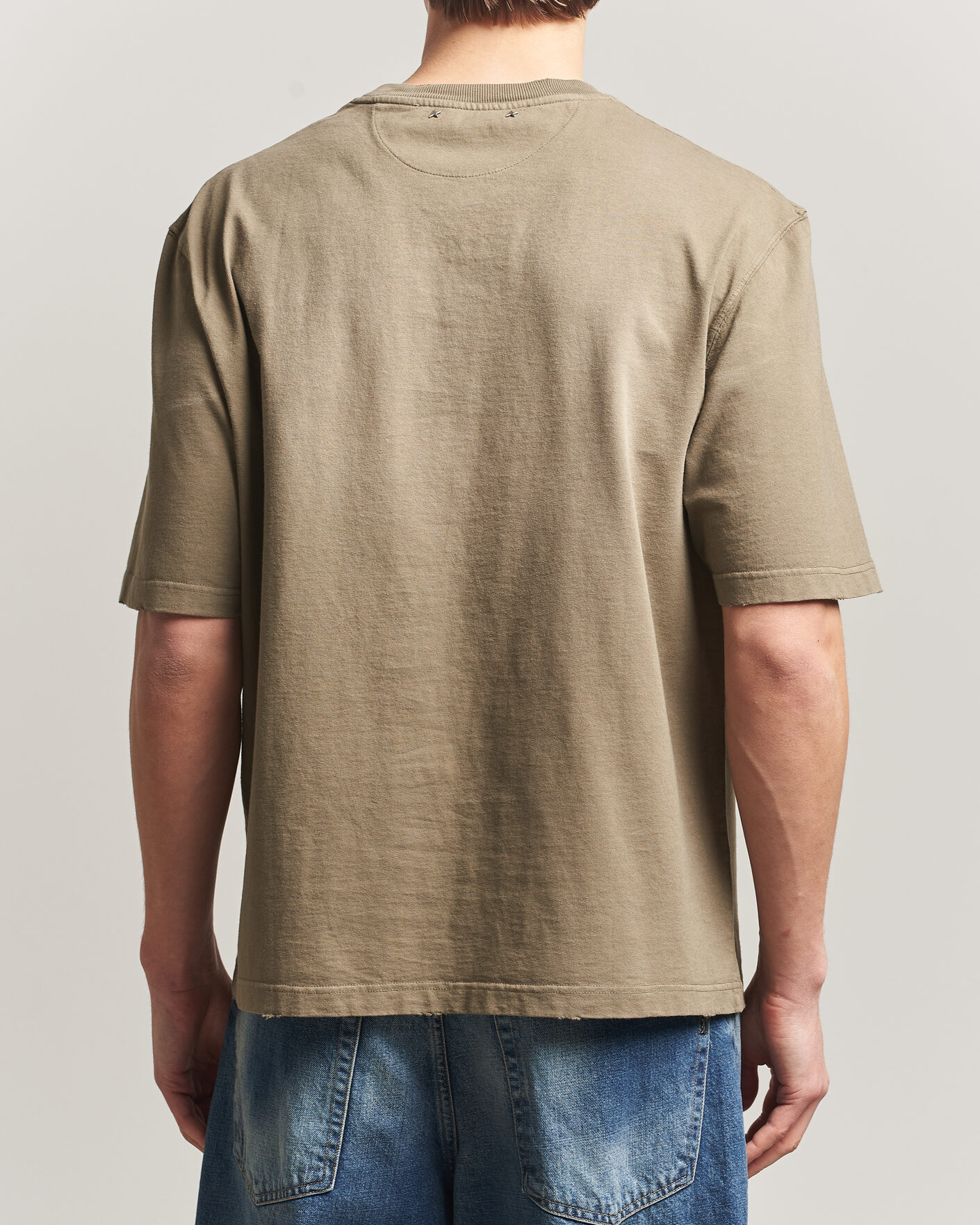 Herr | T-Shirts | Golden Goose | Journey Dyed Cotton T-Shirt Washed Beige