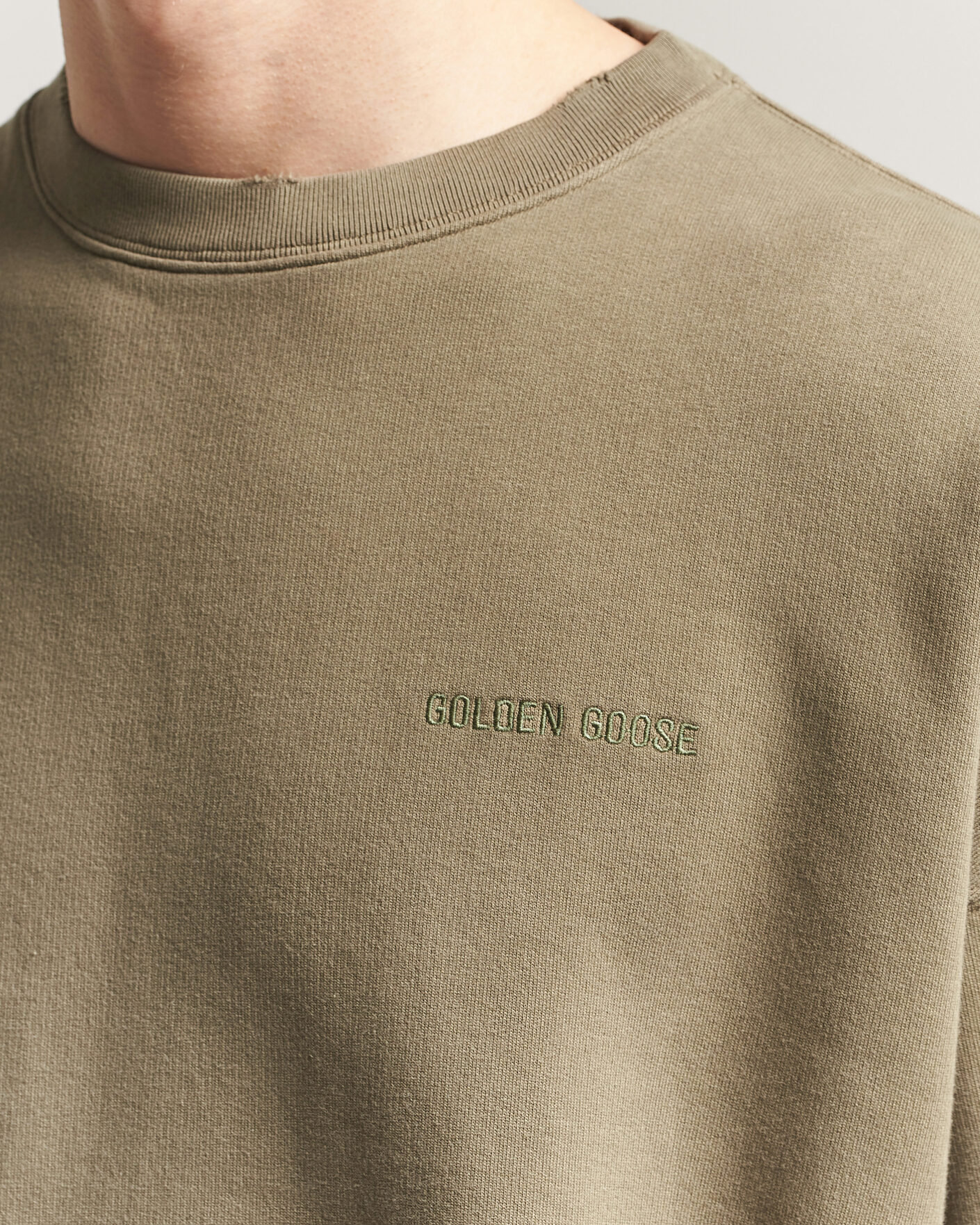 Herr | Tröjor | Golden Goose | Journey Dyed Cotton Sweatshirt Washed Beige