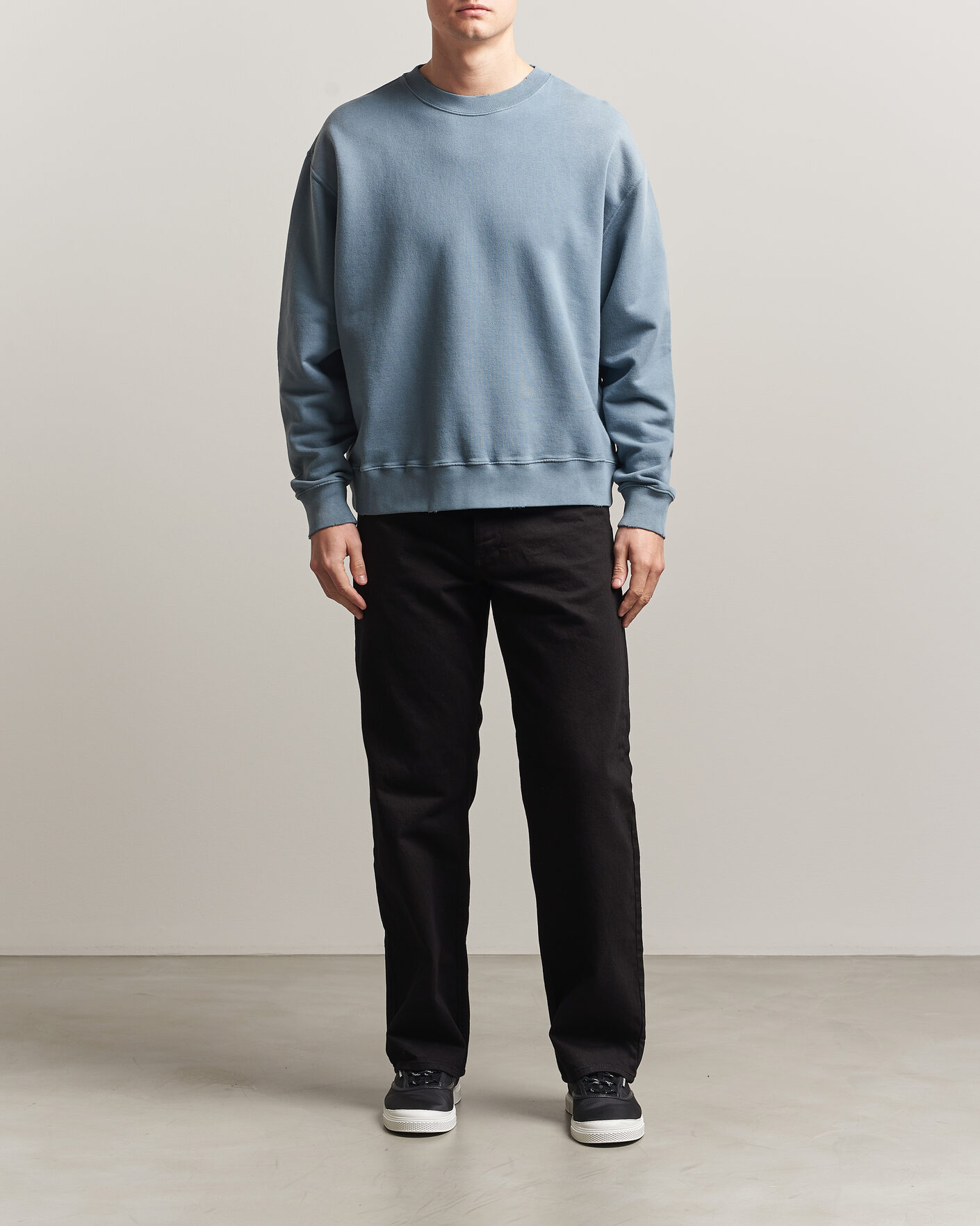 Herr | Tröjor | Golden Goose | Boxi Faded Cotton Sweatshirt Windward Blue