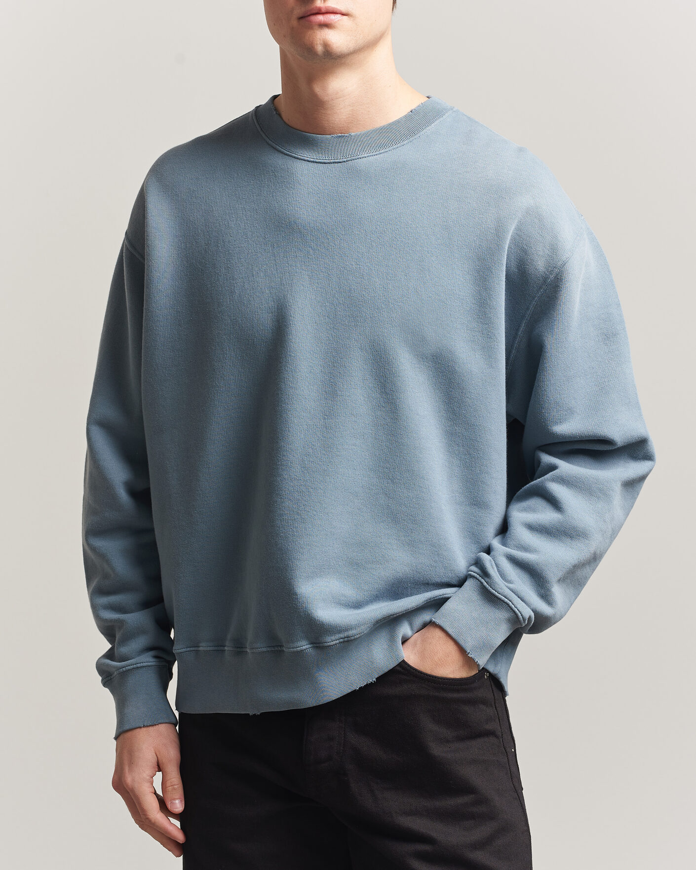 Herr | Tröjor | Golden Goose | Boxi Faded Cotton Sweatshirt Windward Blue
