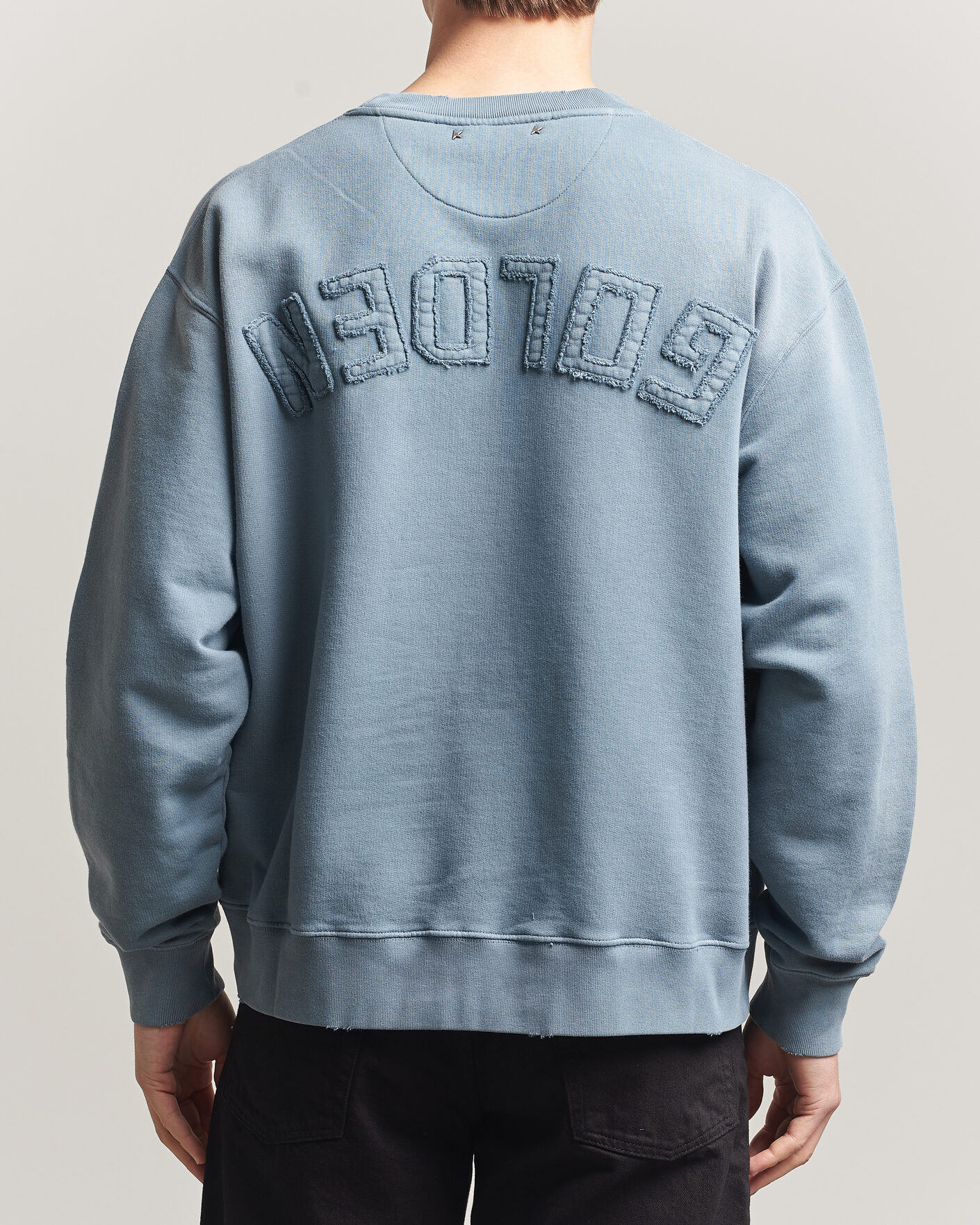Herr | Tröjor | Golden Goose | Boxi Faded Cotton Sweatshirt Windward Blue