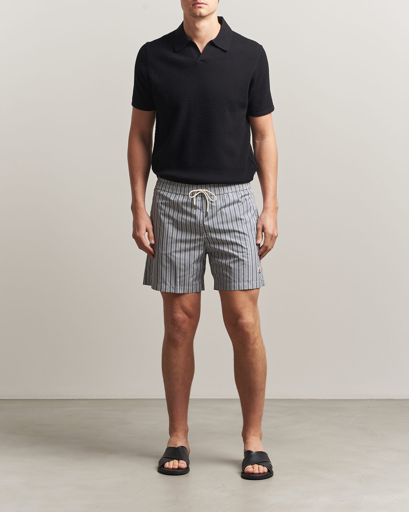 Herr | Badbyxor | Moncler | Nylon Swim Shorts Blue Stripe