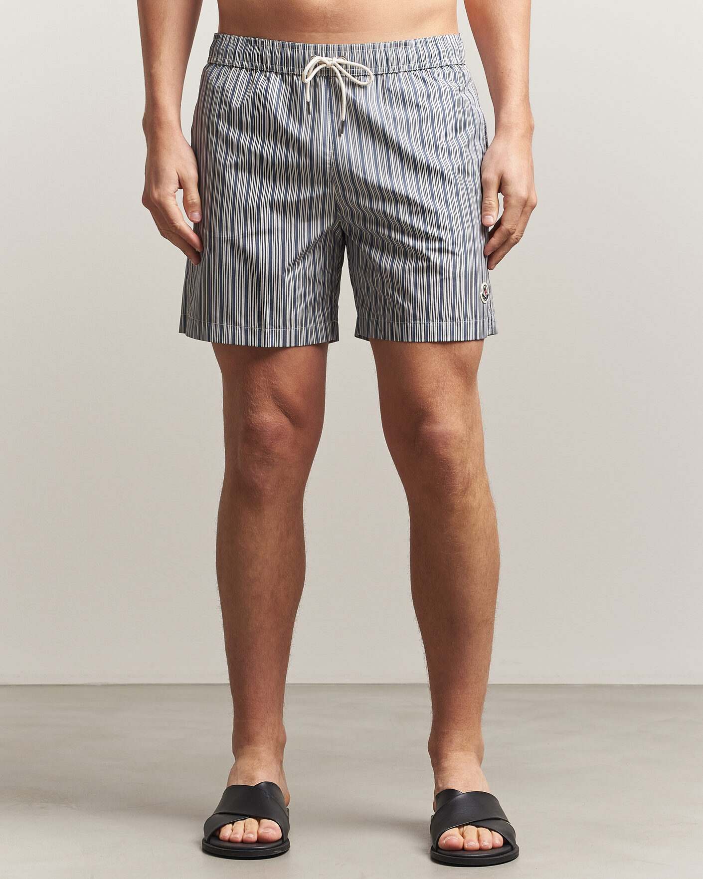 Herr | Badbyxor | Moncler | Nylon Swim Shorts Blue Stripe