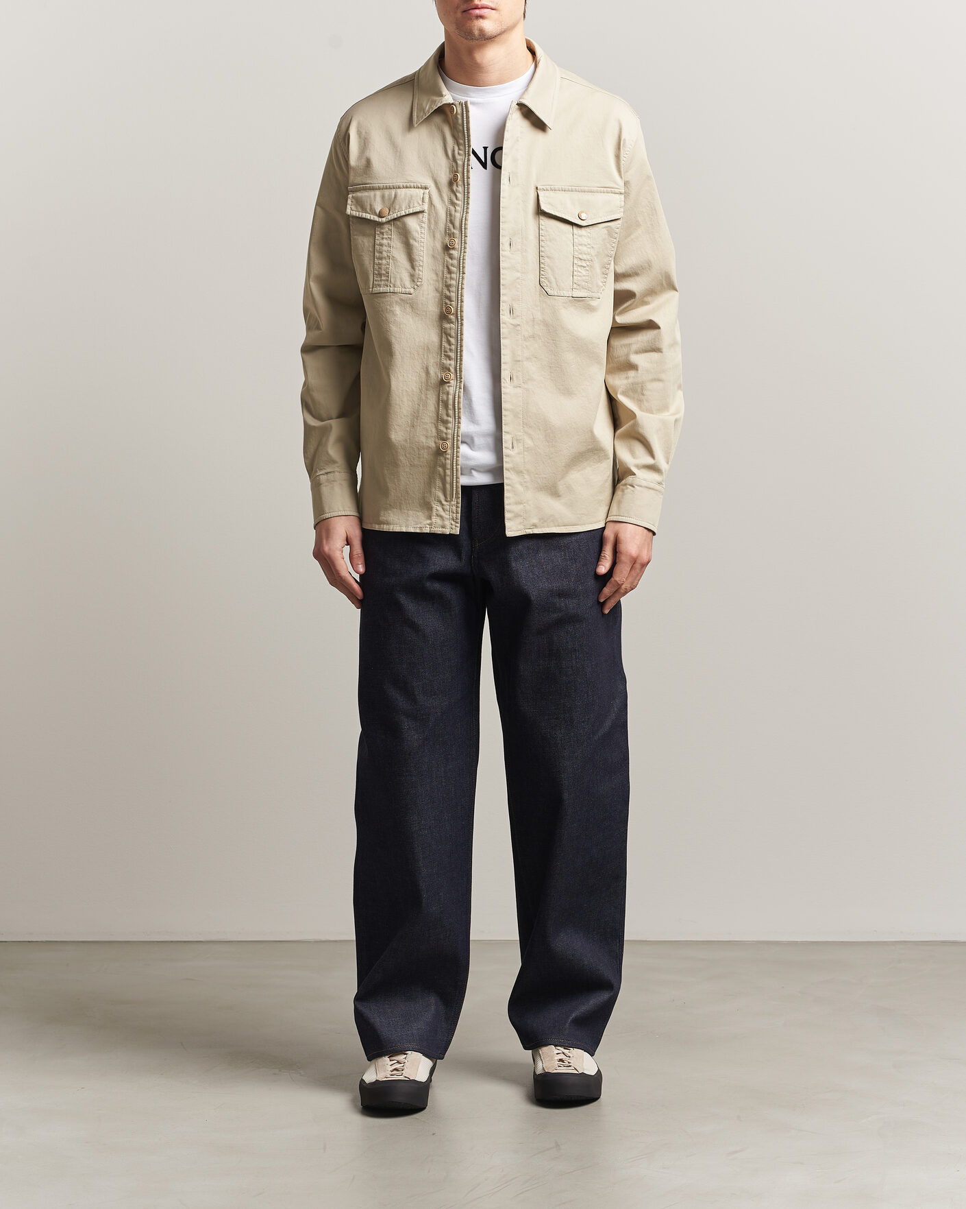 Herr | Skjortor | Moncler | Double Pocket Overshirt Beige