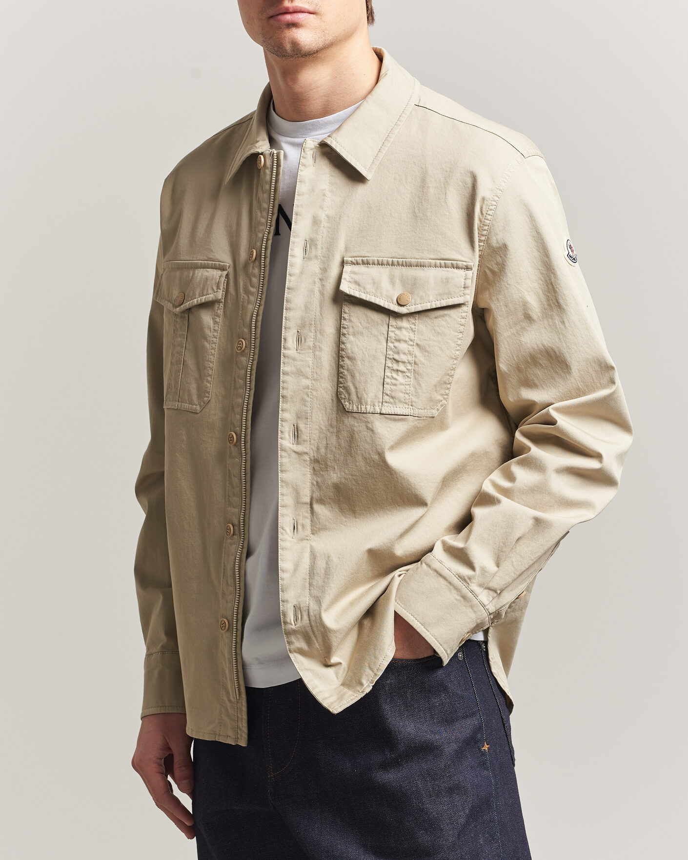 Herr | Skjortor | Moncler | Double Pocket Overshirt Beige