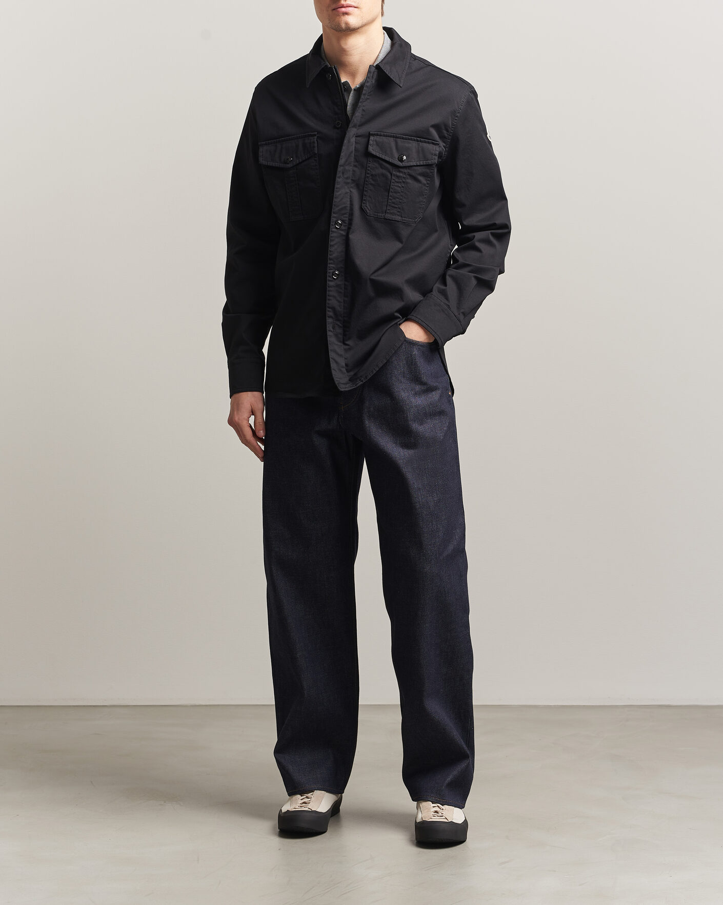 Herr | Skjortor | Moncler | Double Pocket Overshirt Black