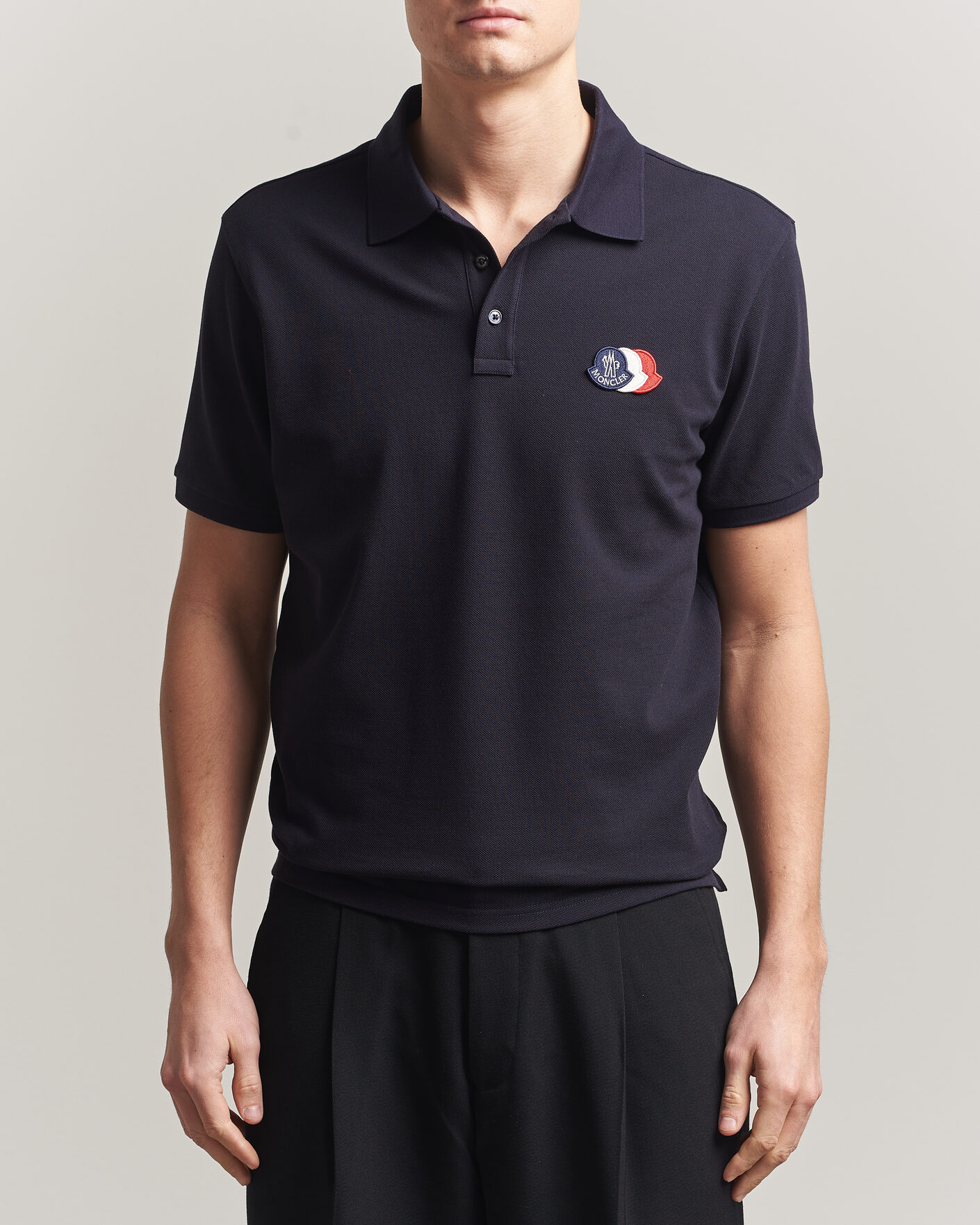 Herr | Pikéer | Moncler | Tricolore Logo Polo Navy