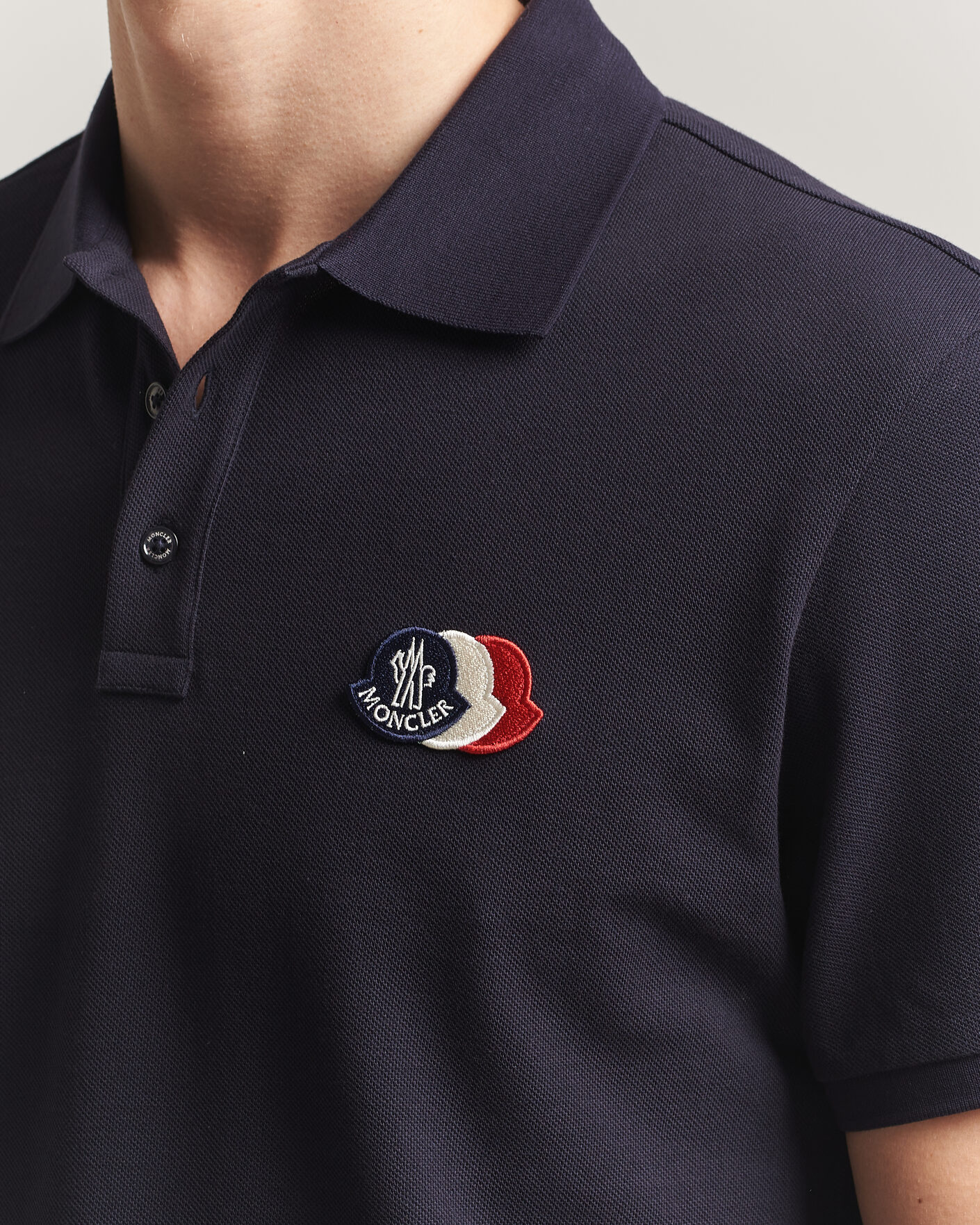 Herr | Pikéer | Moncler | Tricolore Logo Polo Navy