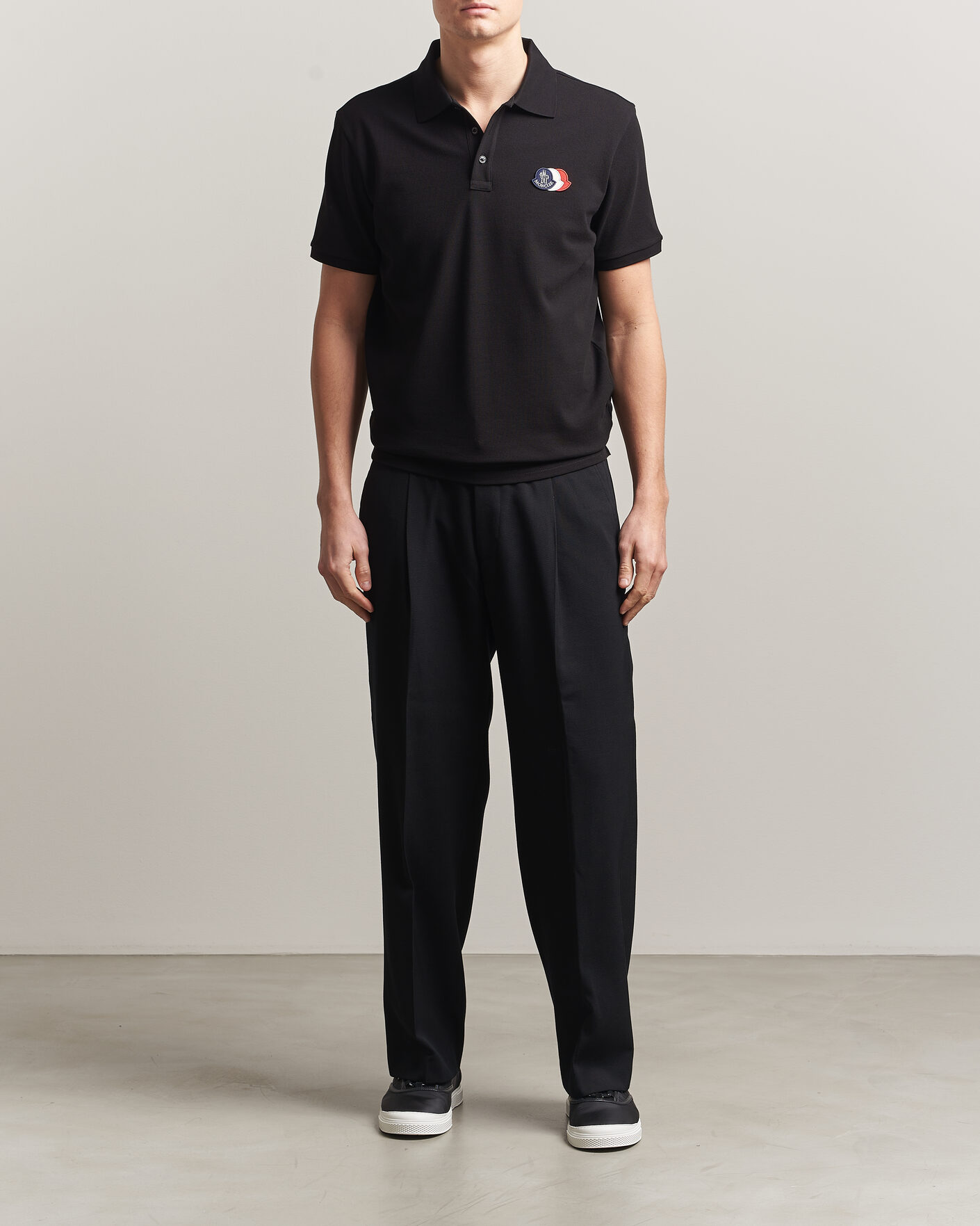 Herr | Pikéer | Moncler | Tricolore Logo Polo Black