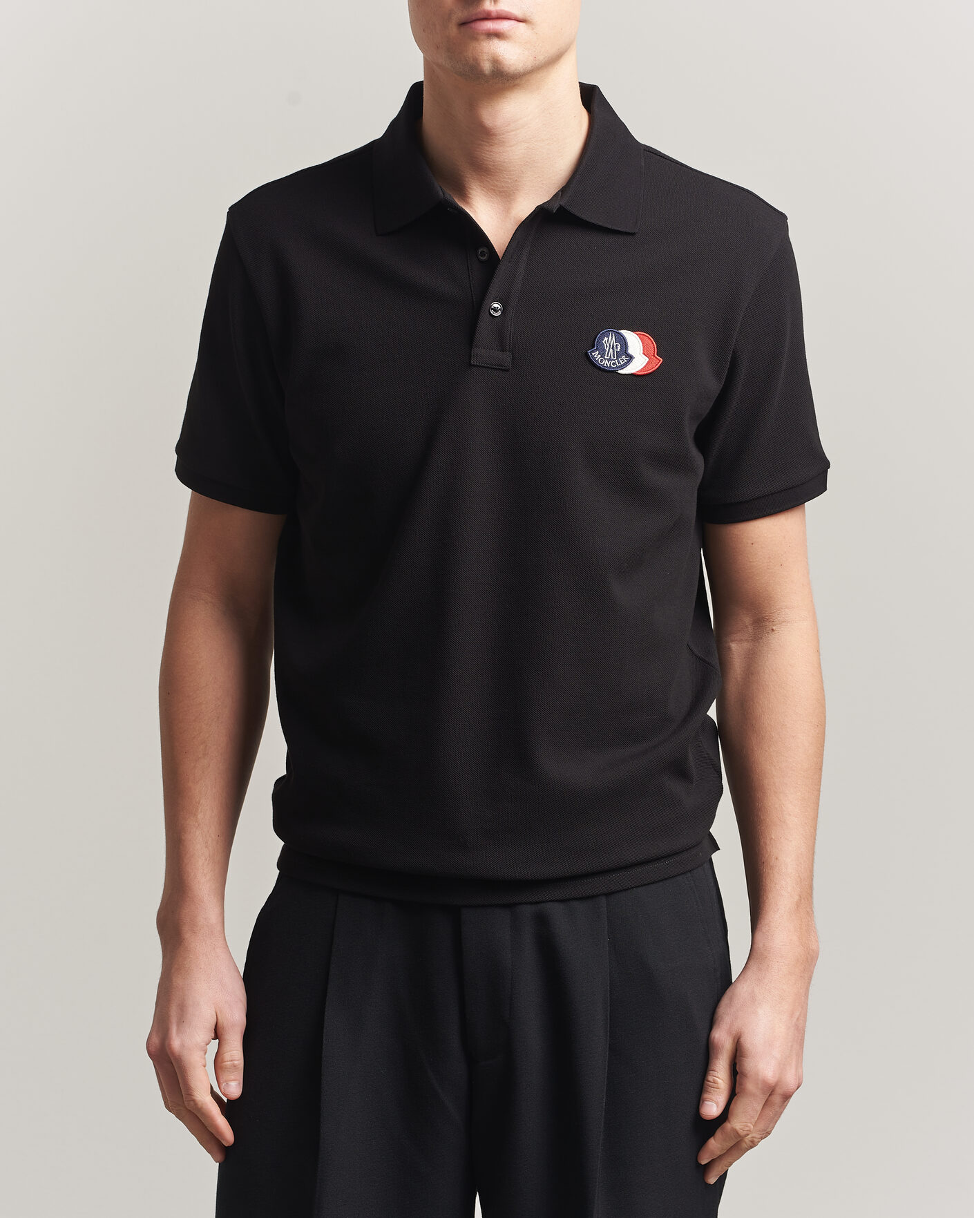 Herr | Pikéer | Moncler | Tricolore Logo Polo Black