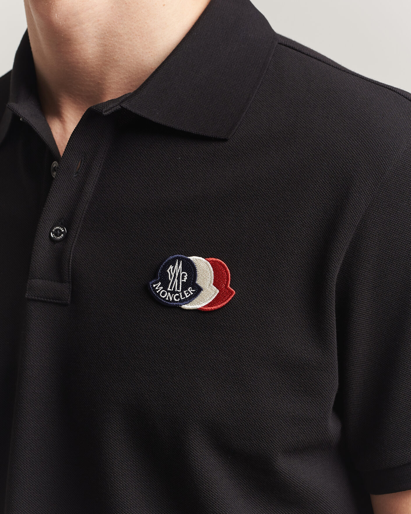 Herr | Pikéer | Moncler | Tricolore Logo Polo Black