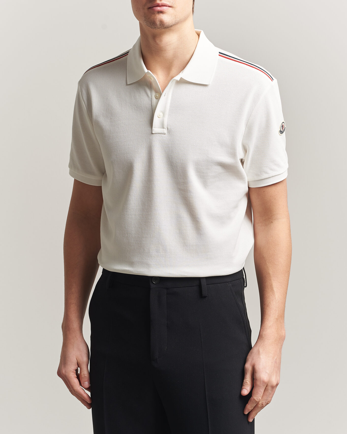 Herr | Pikéer | Moncler | Tricolore Shoulder Polo White