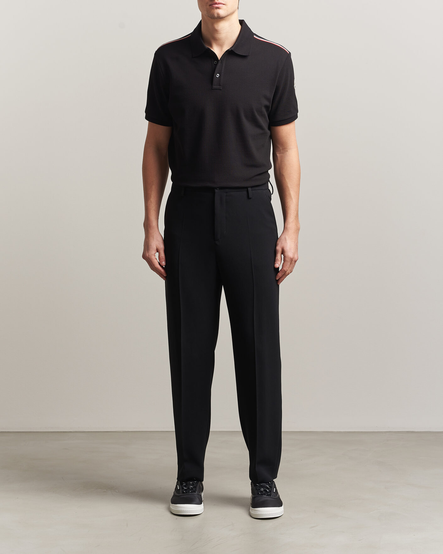 Herr | Pikéer | Moncler | Tricolore Shoulder Polo Black