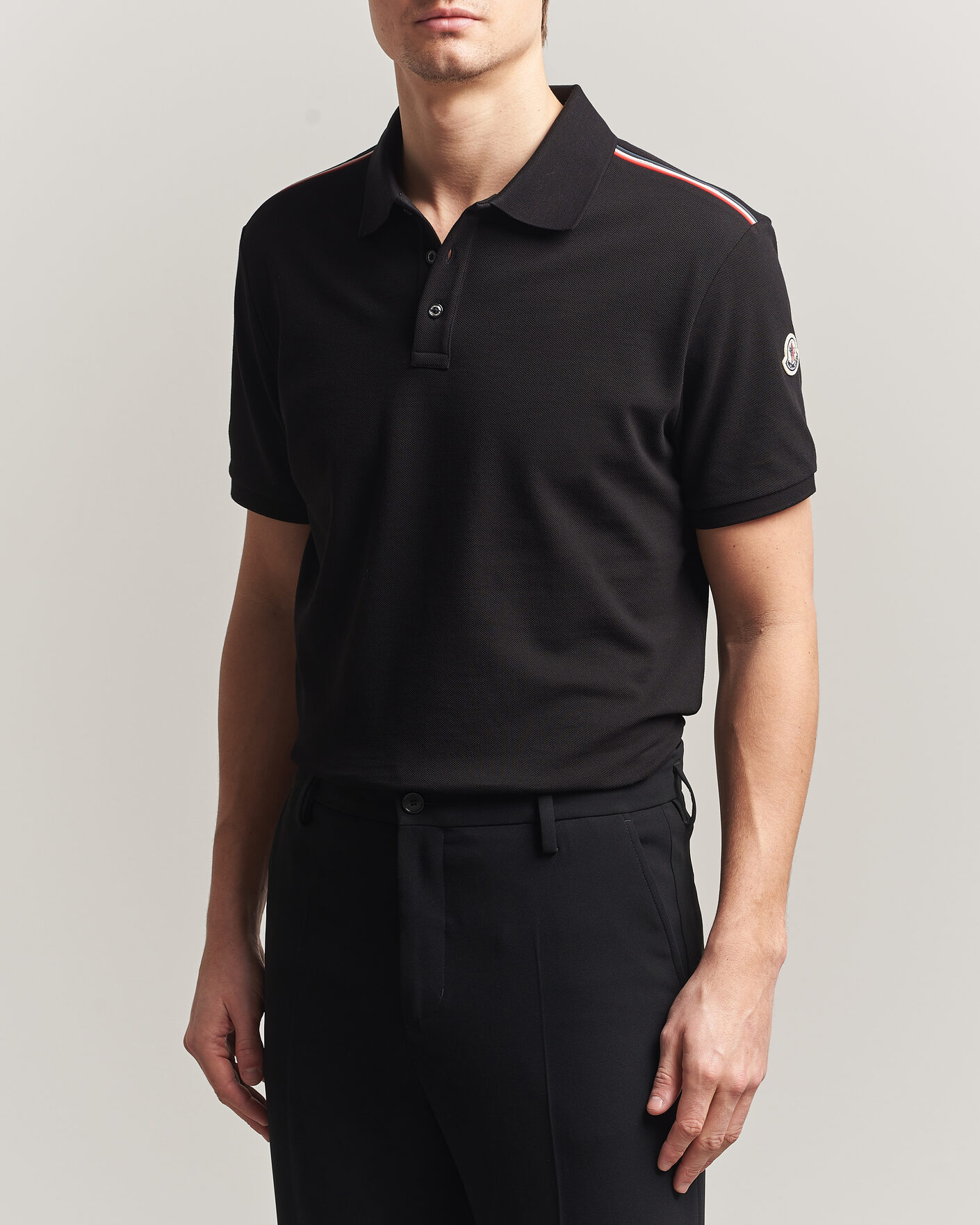 Herr | Pikéer | Moncler | Tricolore Shoulder Polo Black