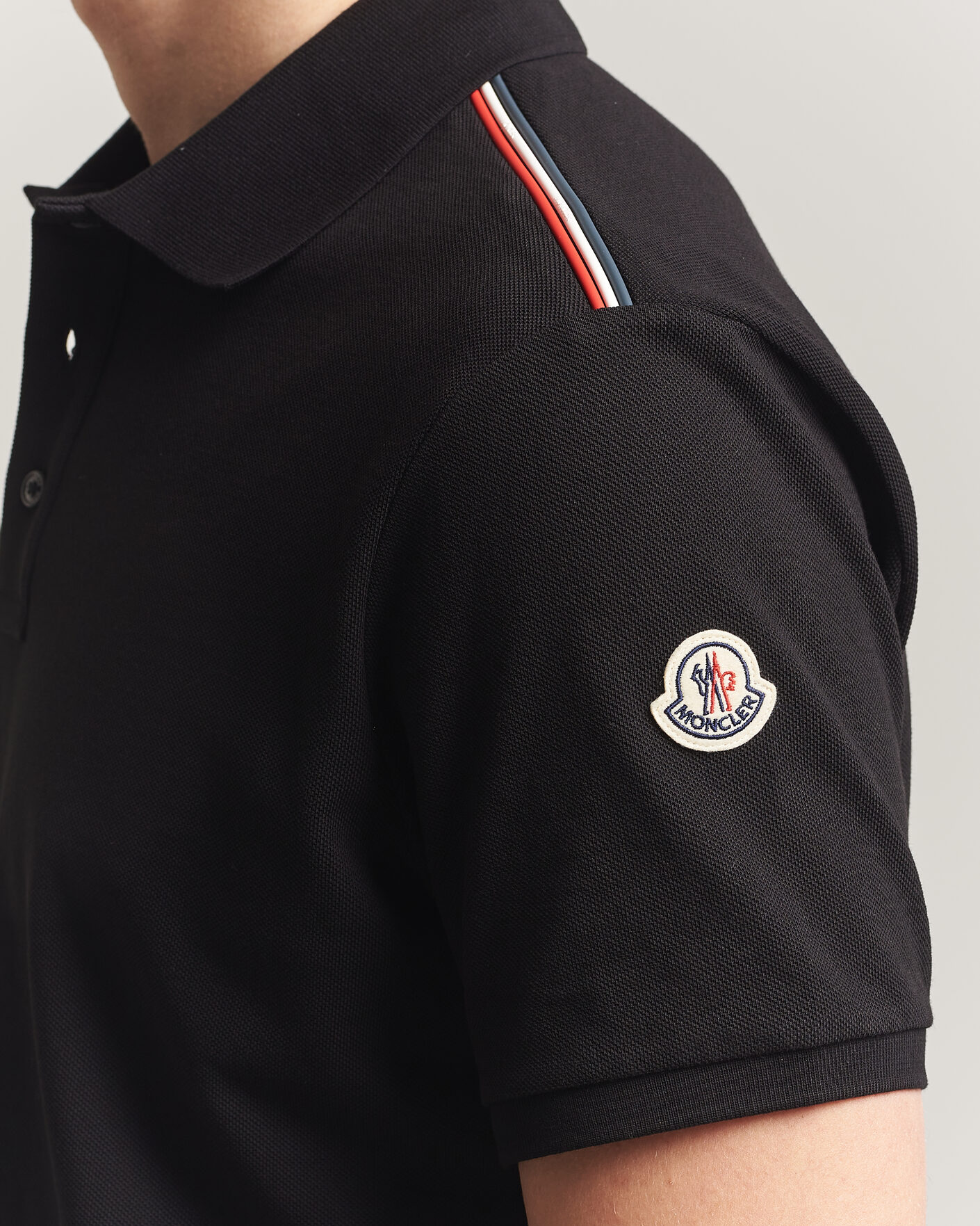 Herr | Pikéer | Moncler | Tricolore Shoulder Polo Black
