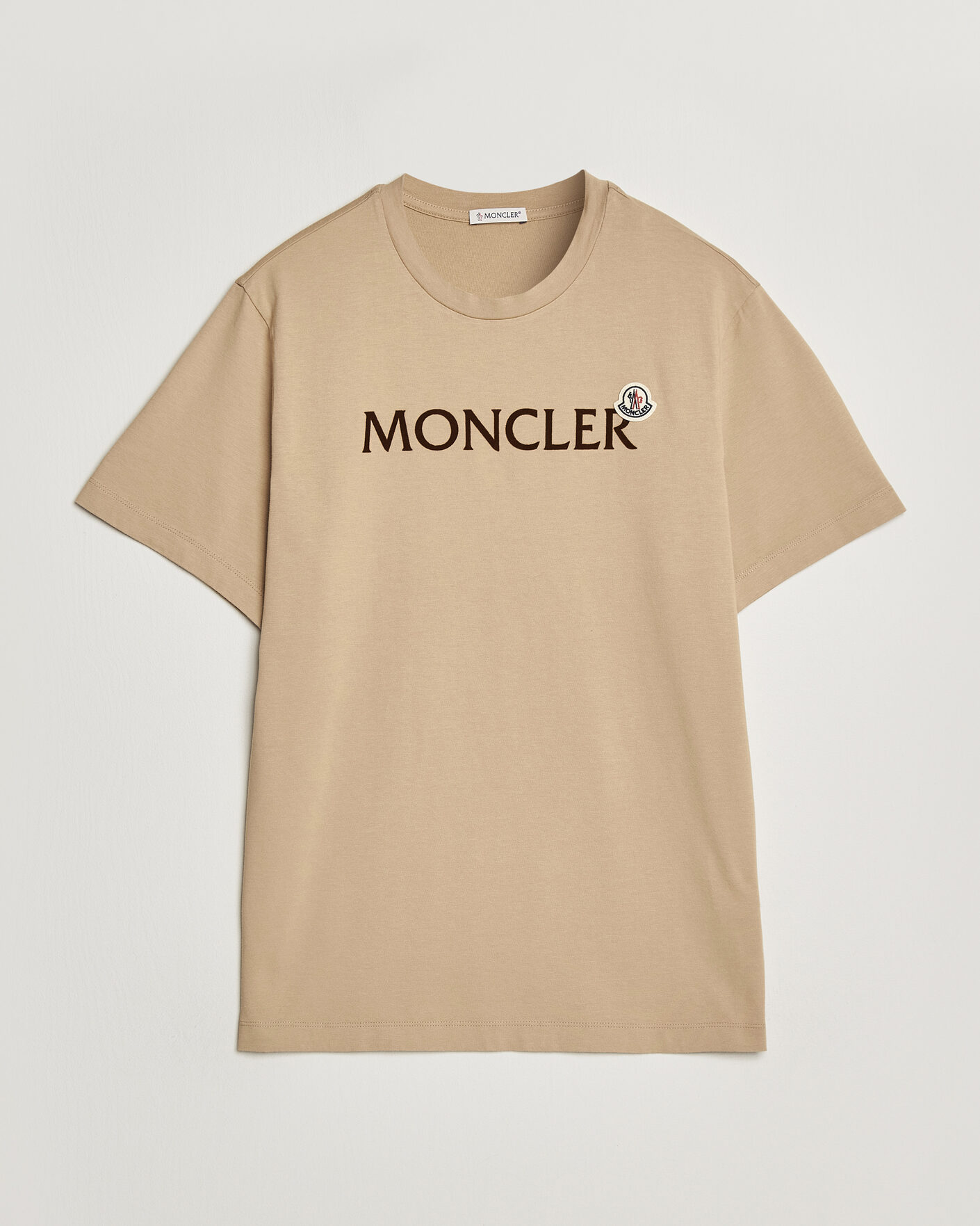 Herr | T-Shirts | Moncler | Lettering Logo T-Shirt Beige