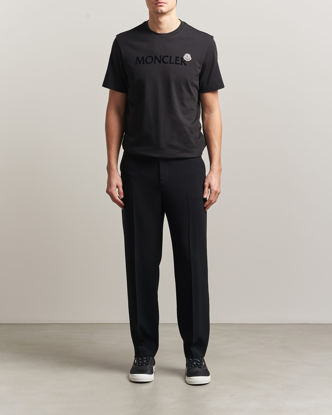 Herr | T-Shirts | Moncler | Lettering Logo T-Shirt Black