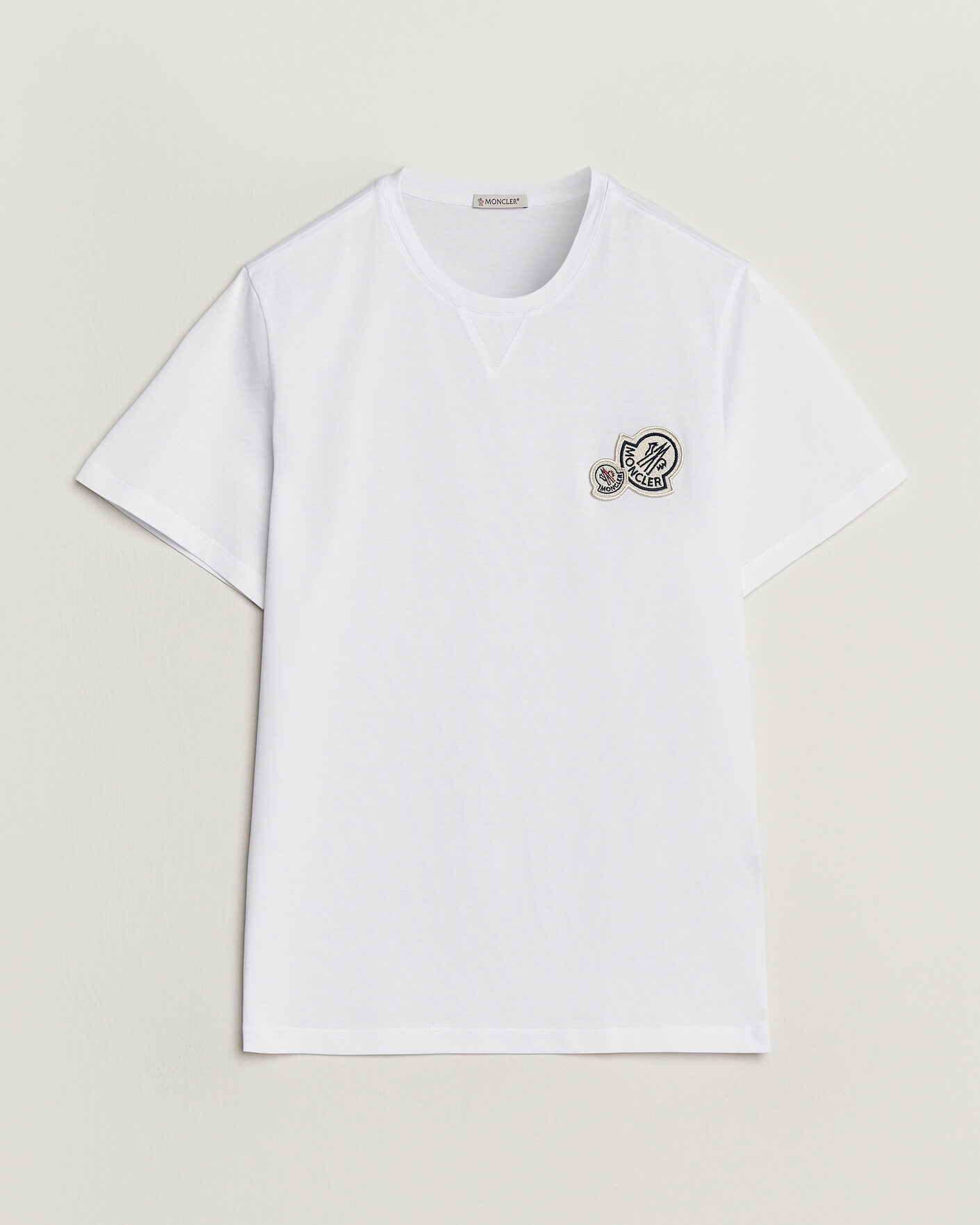 Herr | T-Shirts | Moncler | Double Logo T-Shirt White