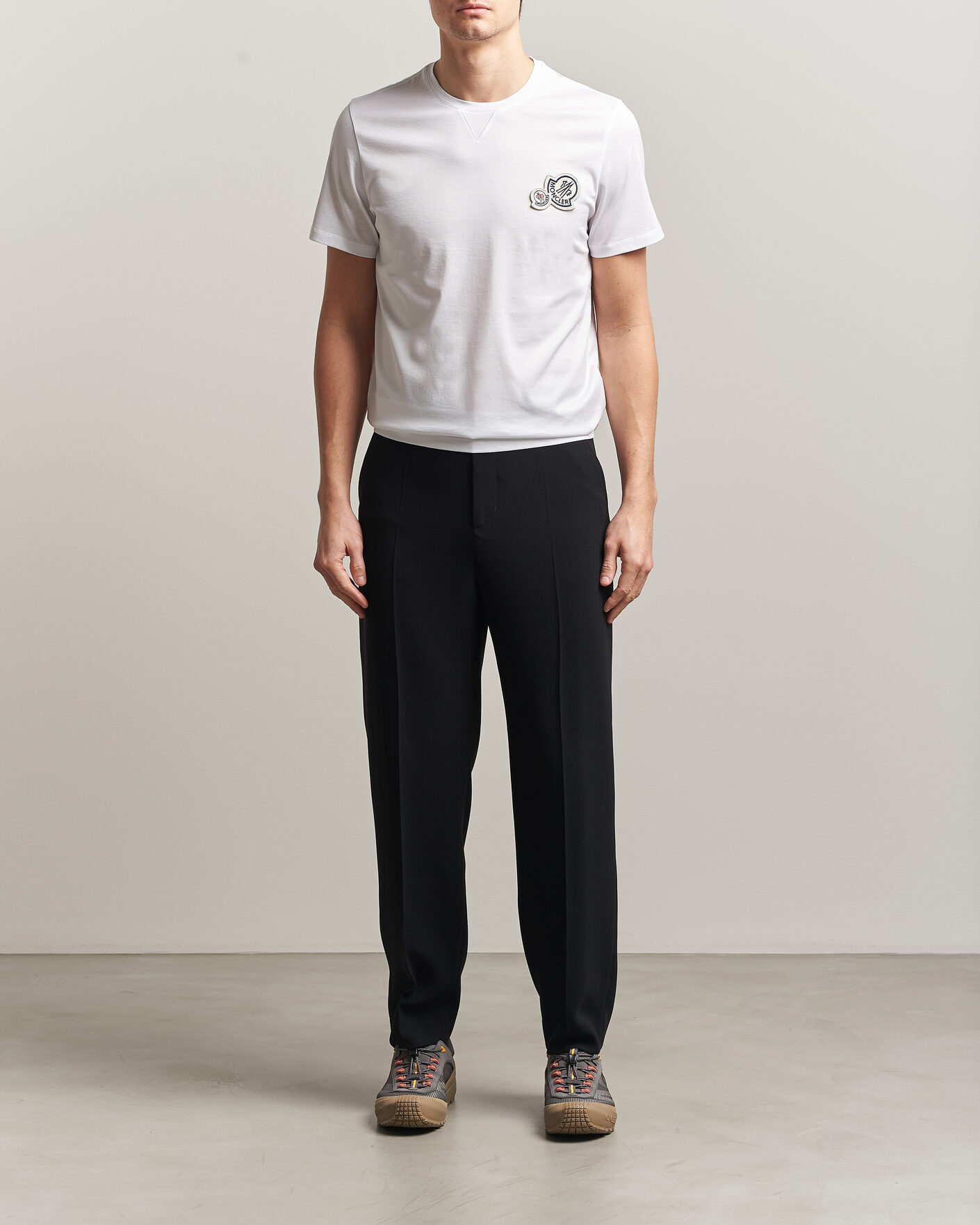Herr | T-Shirts | Moncler | Double Logo T-Shirt White