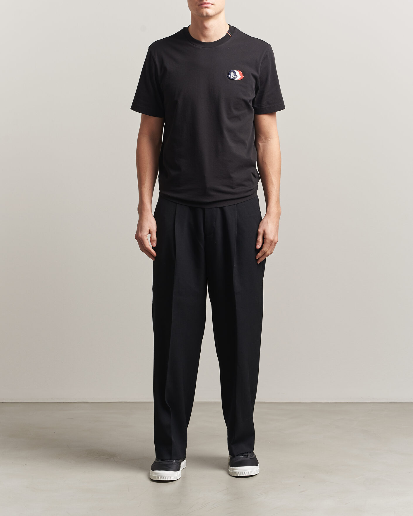 Herr | T-Shirts | Moncler | Tricolore Logo T-Shirt Black