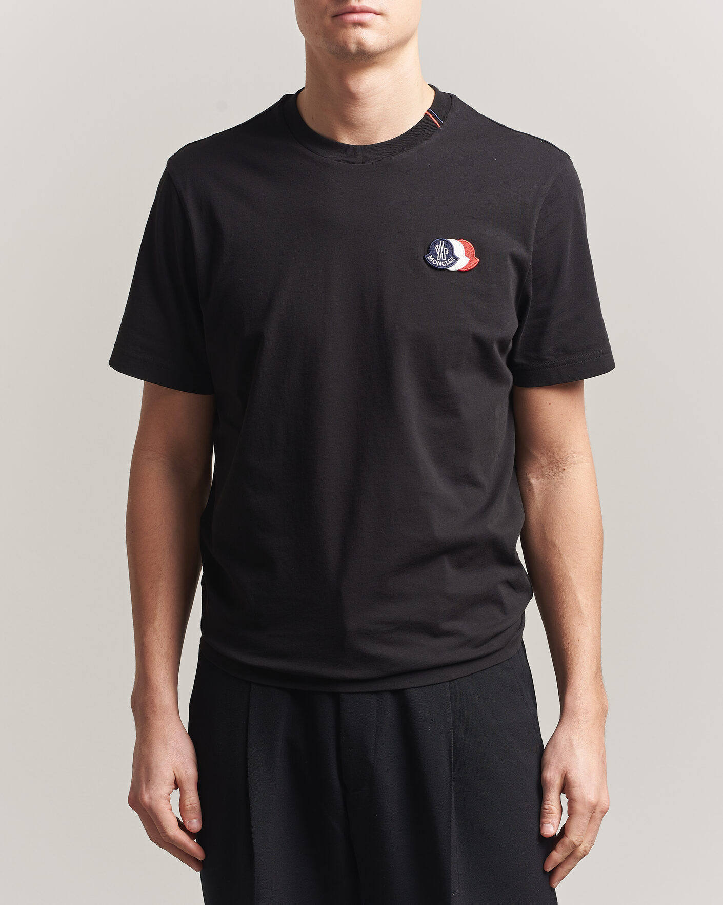 Herr | T-Shirts | Moncler | Tricolore Logo T-Shirt Black