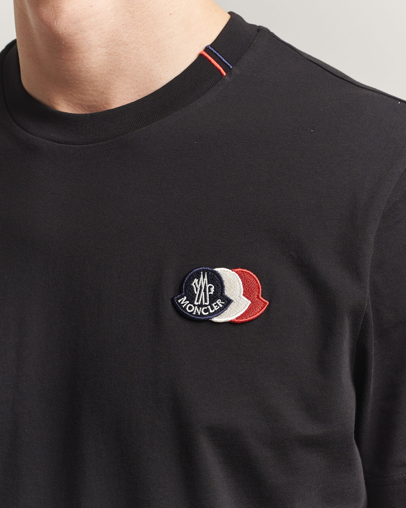 Herr | T-Shirts | Moncler | Tricolore Logo T-Shirt Black