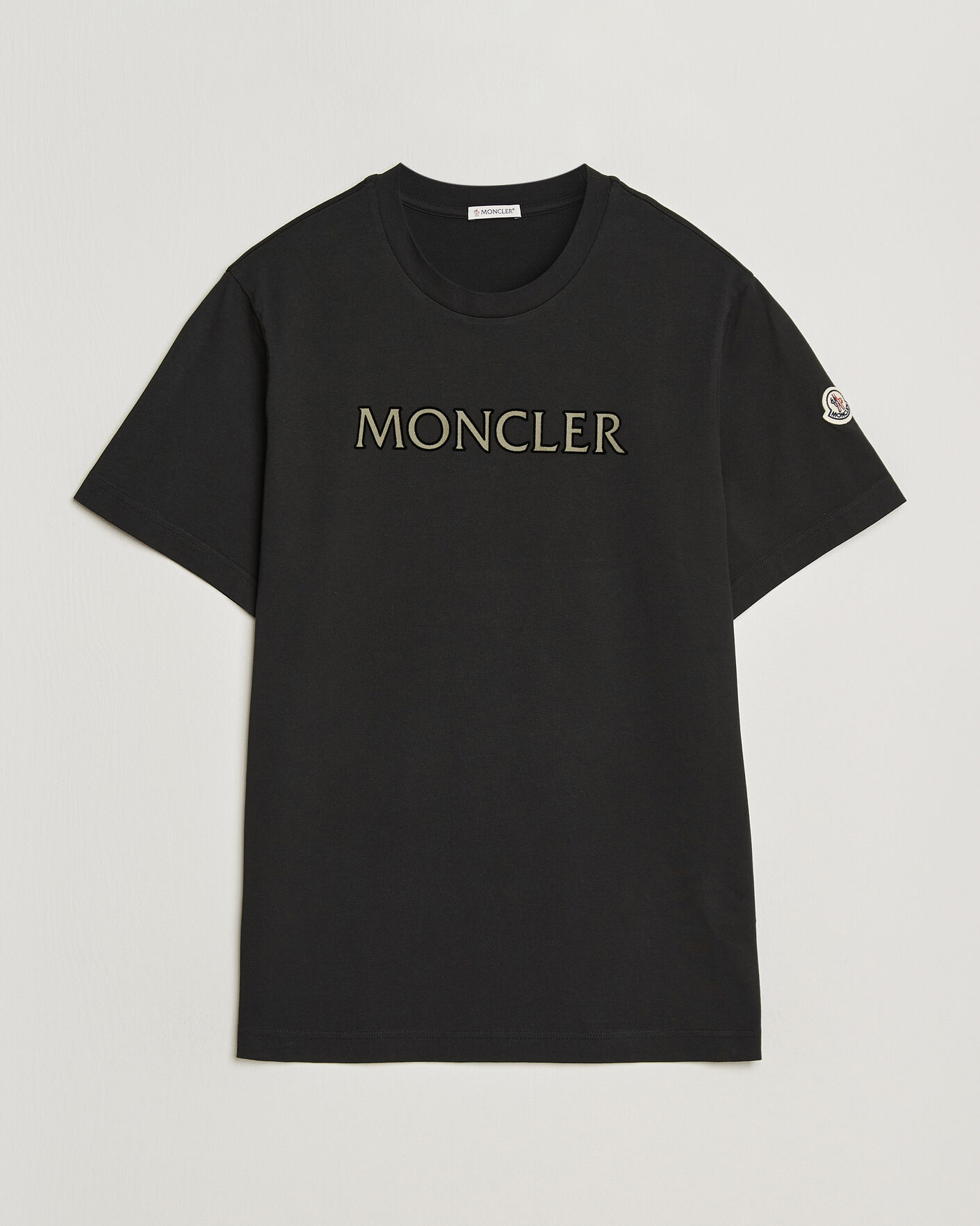 Herr | T-Shirts | Moncler | Flock Print Logo T-Shirt Black