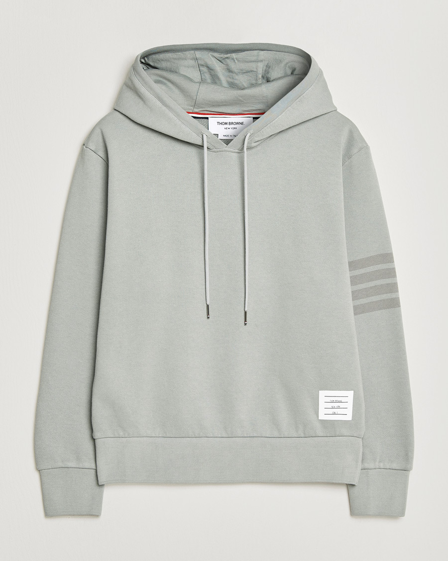 Herr | Tröjor | Thom Browne | Overdyed 4-Bar Hoodie Light Grey