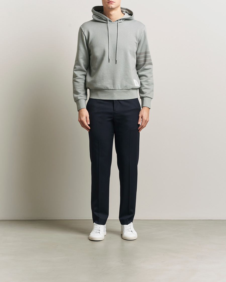 Herr | Tröjor | Thom Browne | Overdyed 4-Bar Hoodie Light Grey