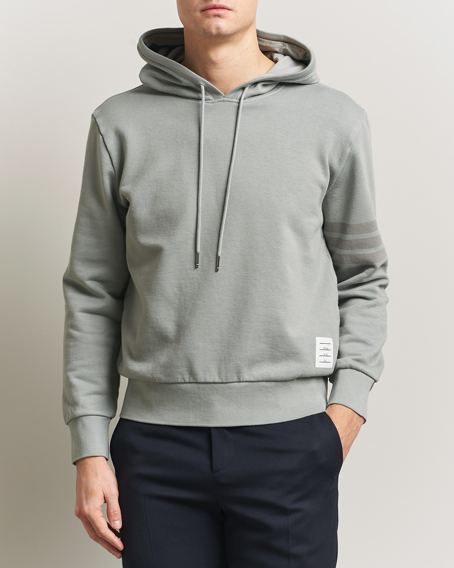 Herr | Tröjor | Thom Browne | Overdyed 4-Bar Hoodie Light Grey