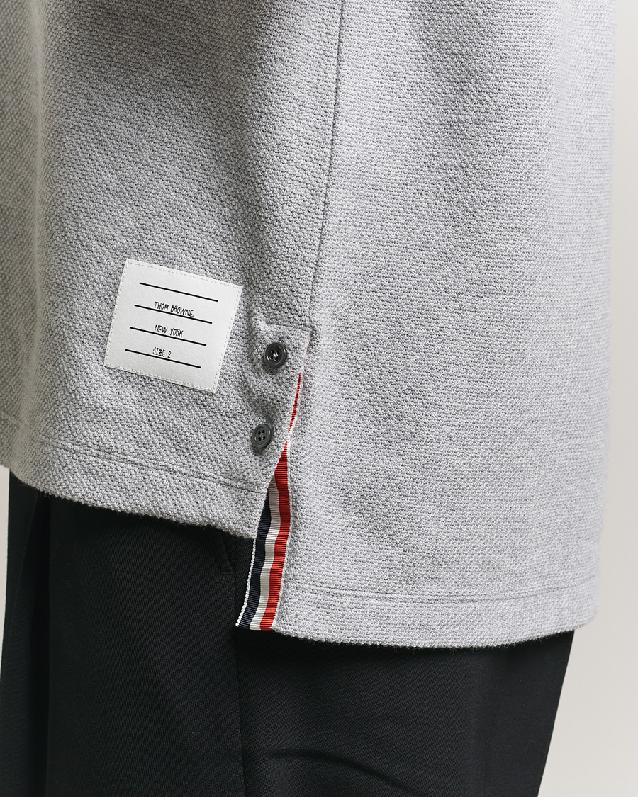 Herr | T-Shirts | Thom Browne | Textured Pique 4 Bar T-Shirt Pale Grey