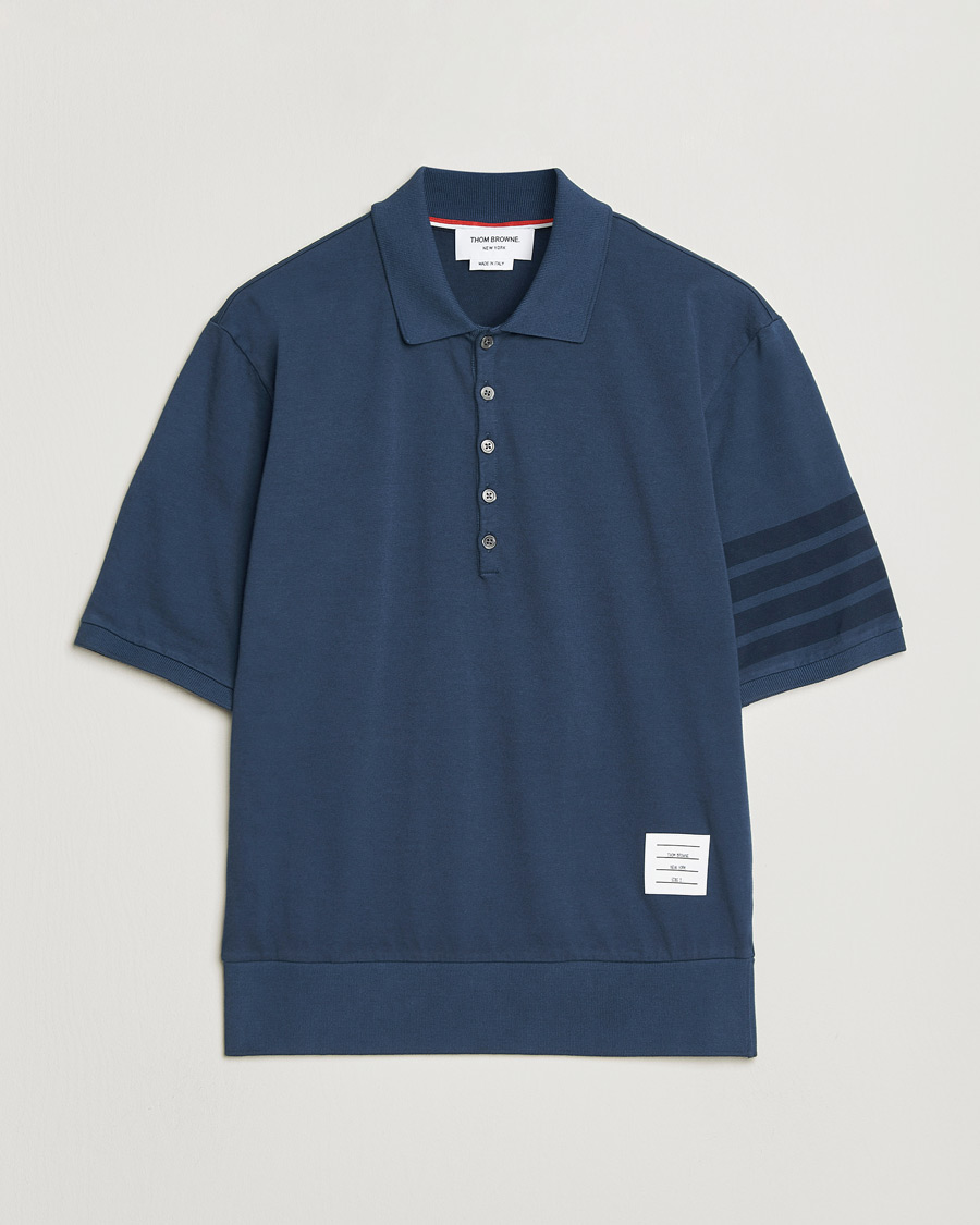 Herr | Pikéer | Thom Browne | Overdyed 4 Bar Polo Navy